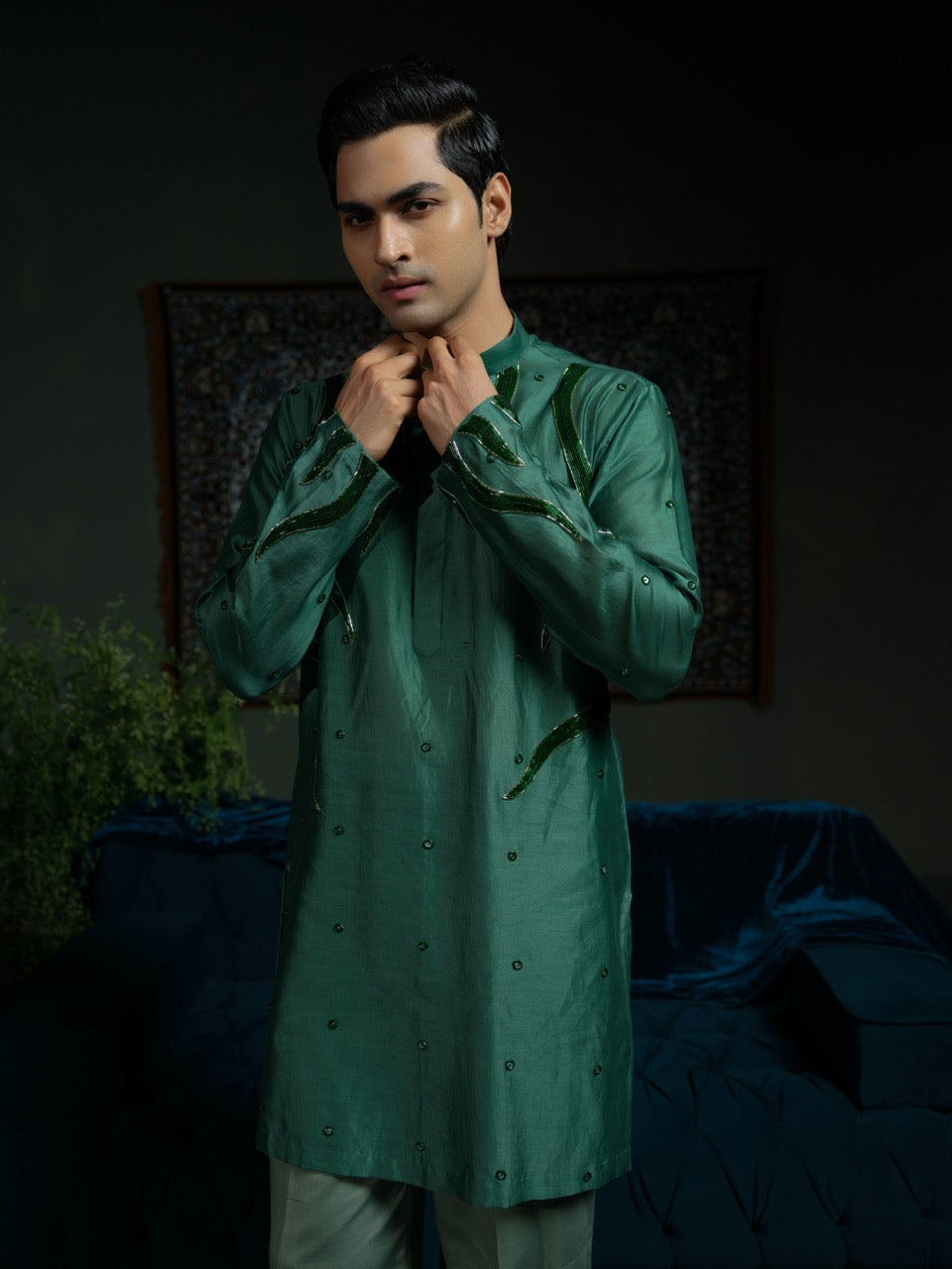 Flame in Forest Kurta Set