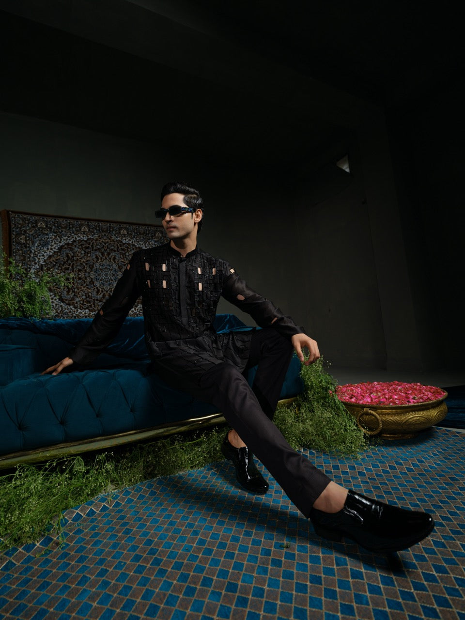 Black Bold Kurta Set