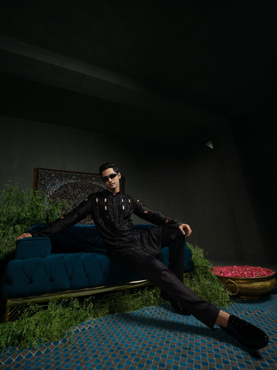 Black Bold Kurta Set