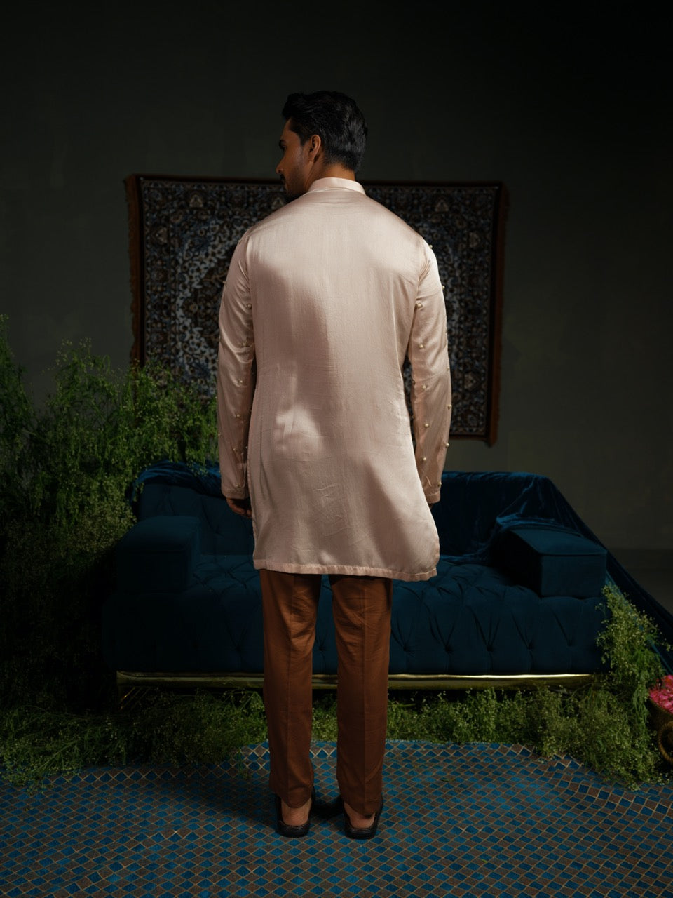 Peach Palm Kurta Set