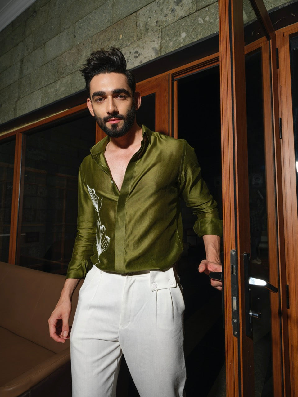 Olive Ginkgo Party Shirt
