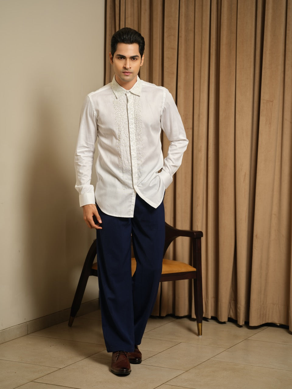 Ivory Contour Party Shirt
