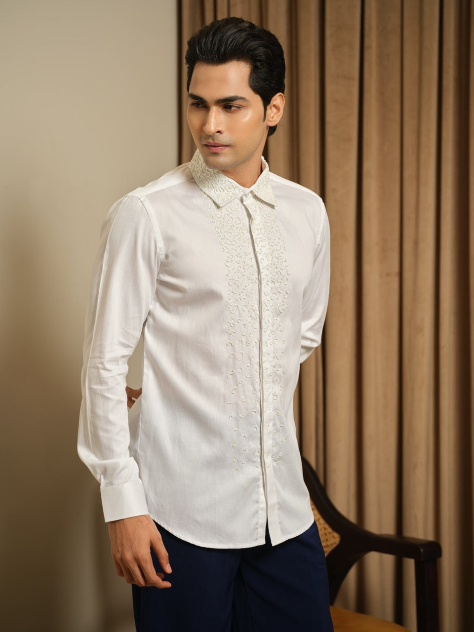 Ivory Contour Party Shirt