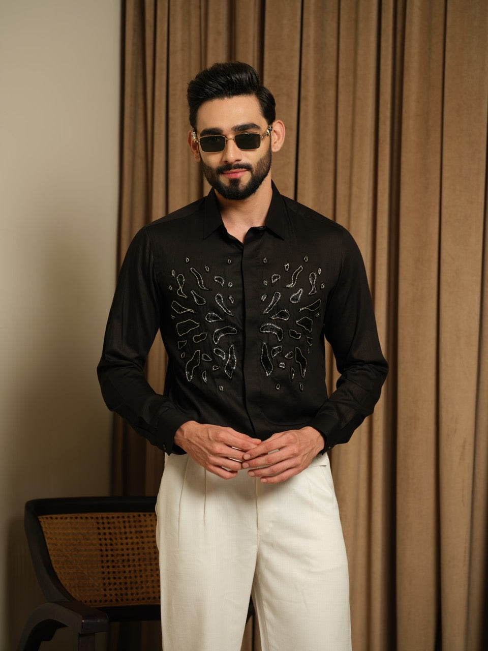 Black Silver Splash Shirt