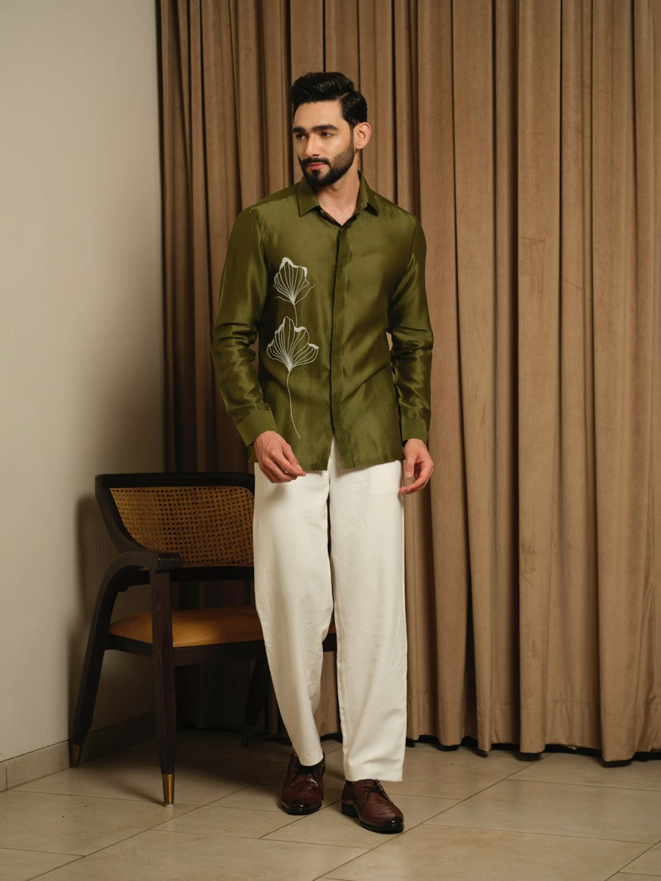 Olive Ginkgo Party Shirt