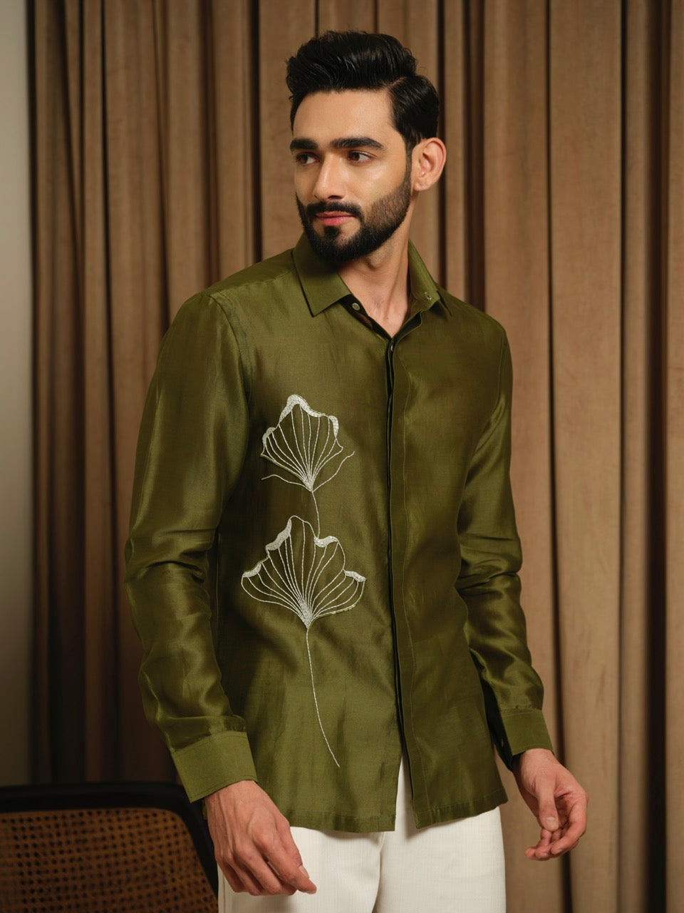 Olive Ginkgo Party Shirt
