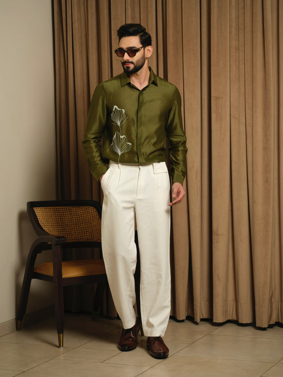 Olive Ginkgo Party Shirt