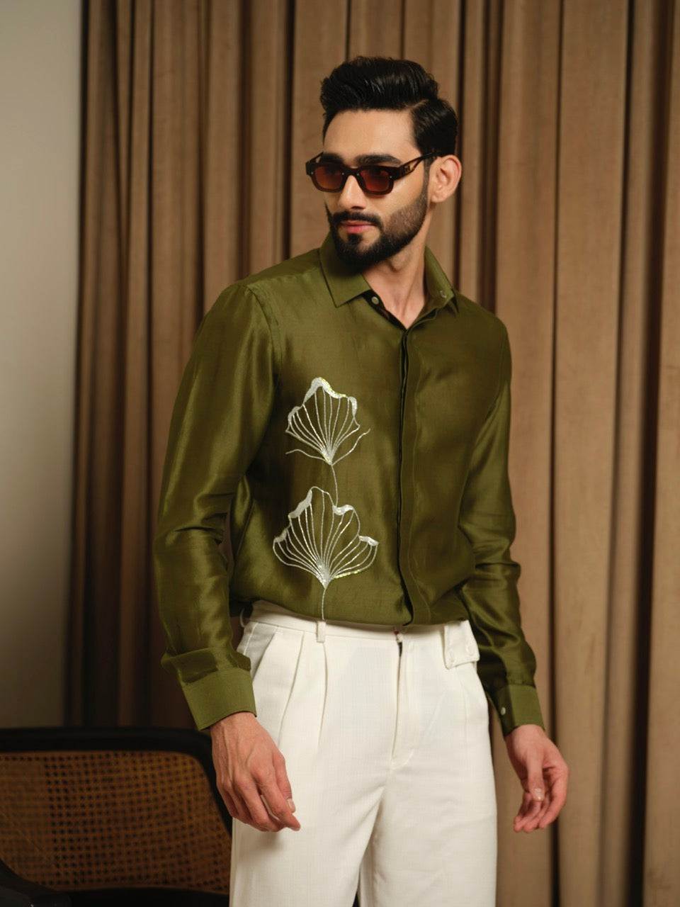 Olive Ginkgo Party Shirt