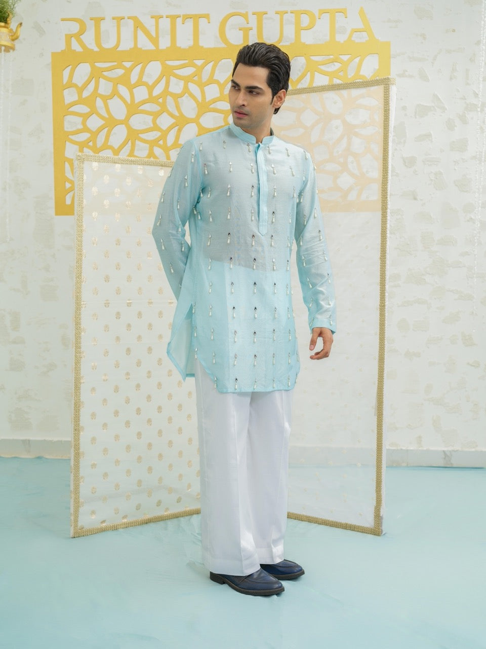 Blue Latkan Short Kurta set
