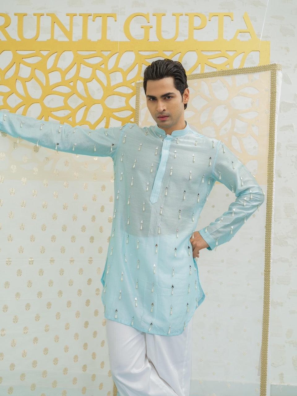 Blue Latkan Short Kurta set