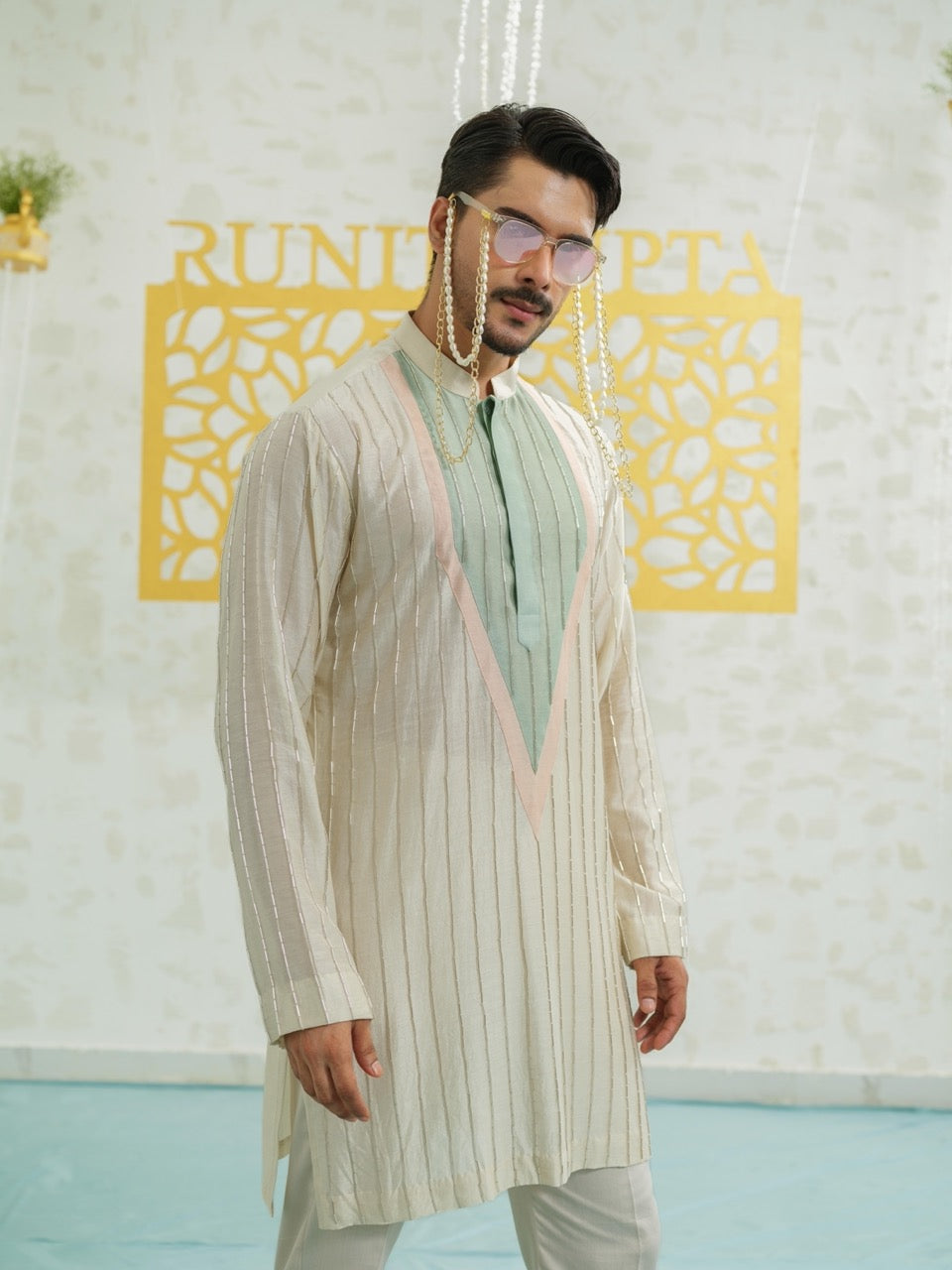Patch Stripes kurta set