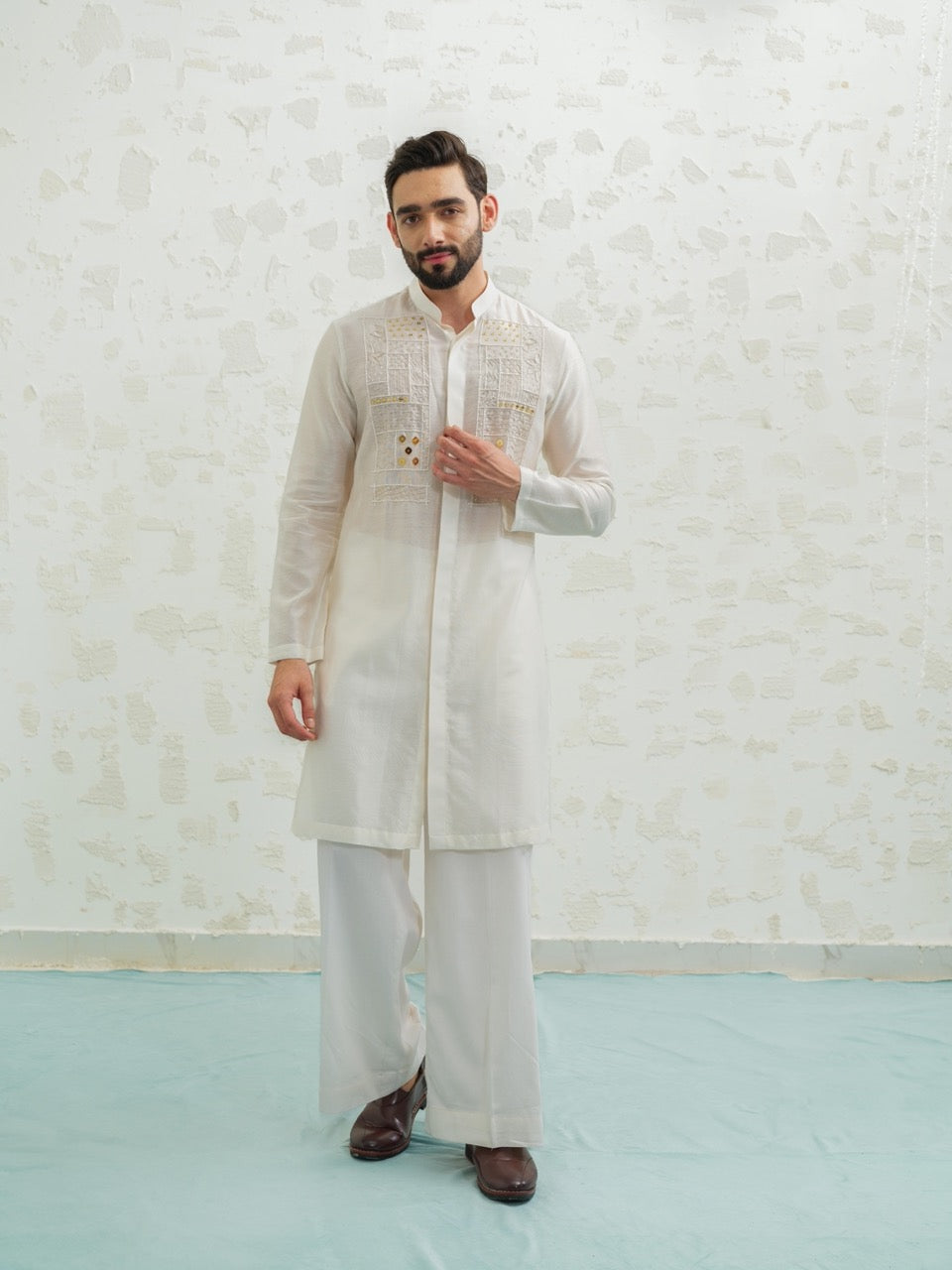 Ivory Lippan Kurta set