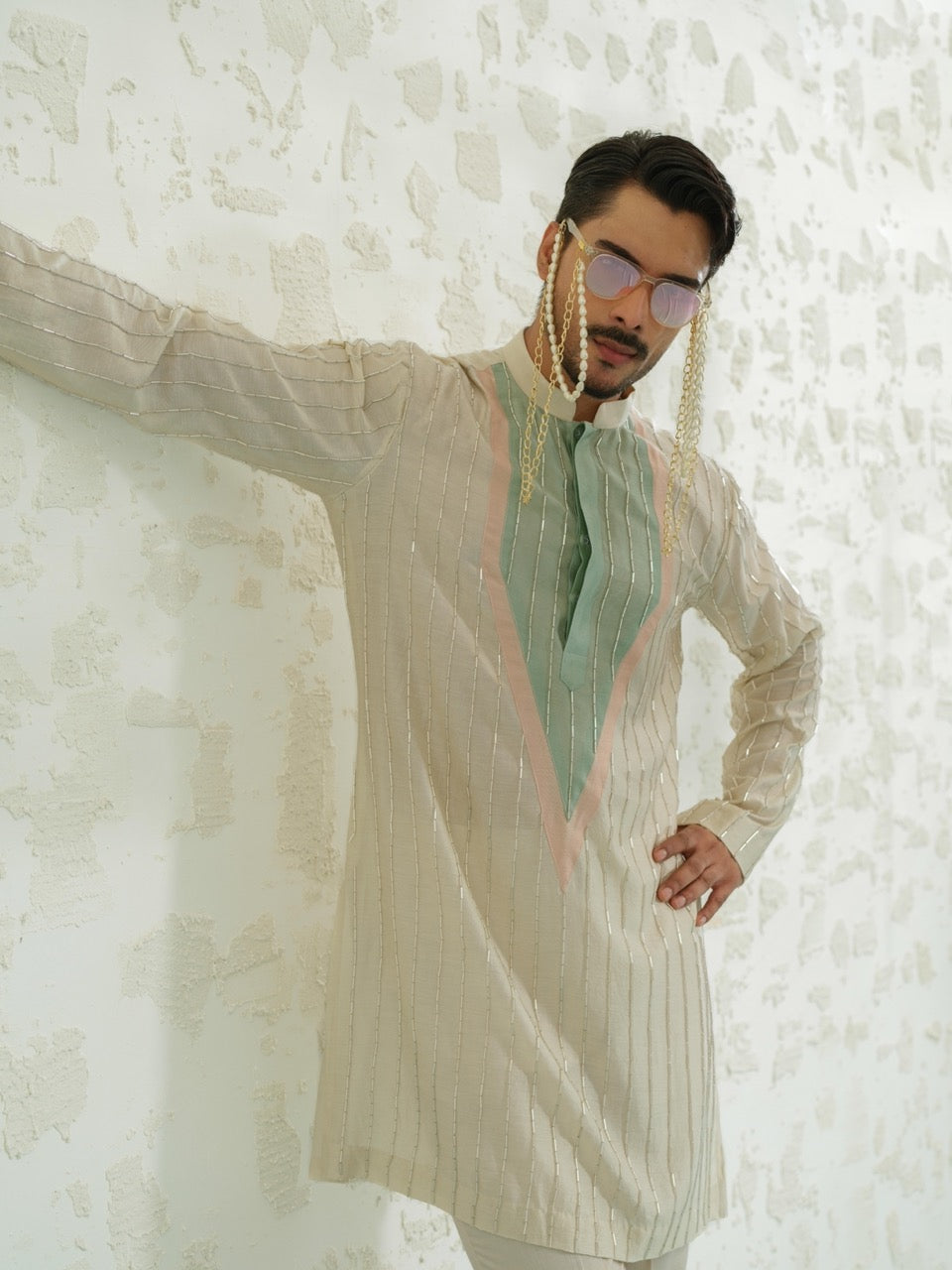 Patch Stripes kurta set