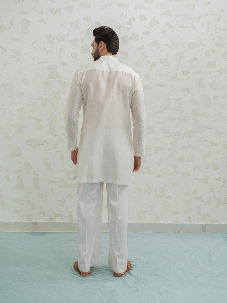 Pink Orange Ombre Patch Kurta set