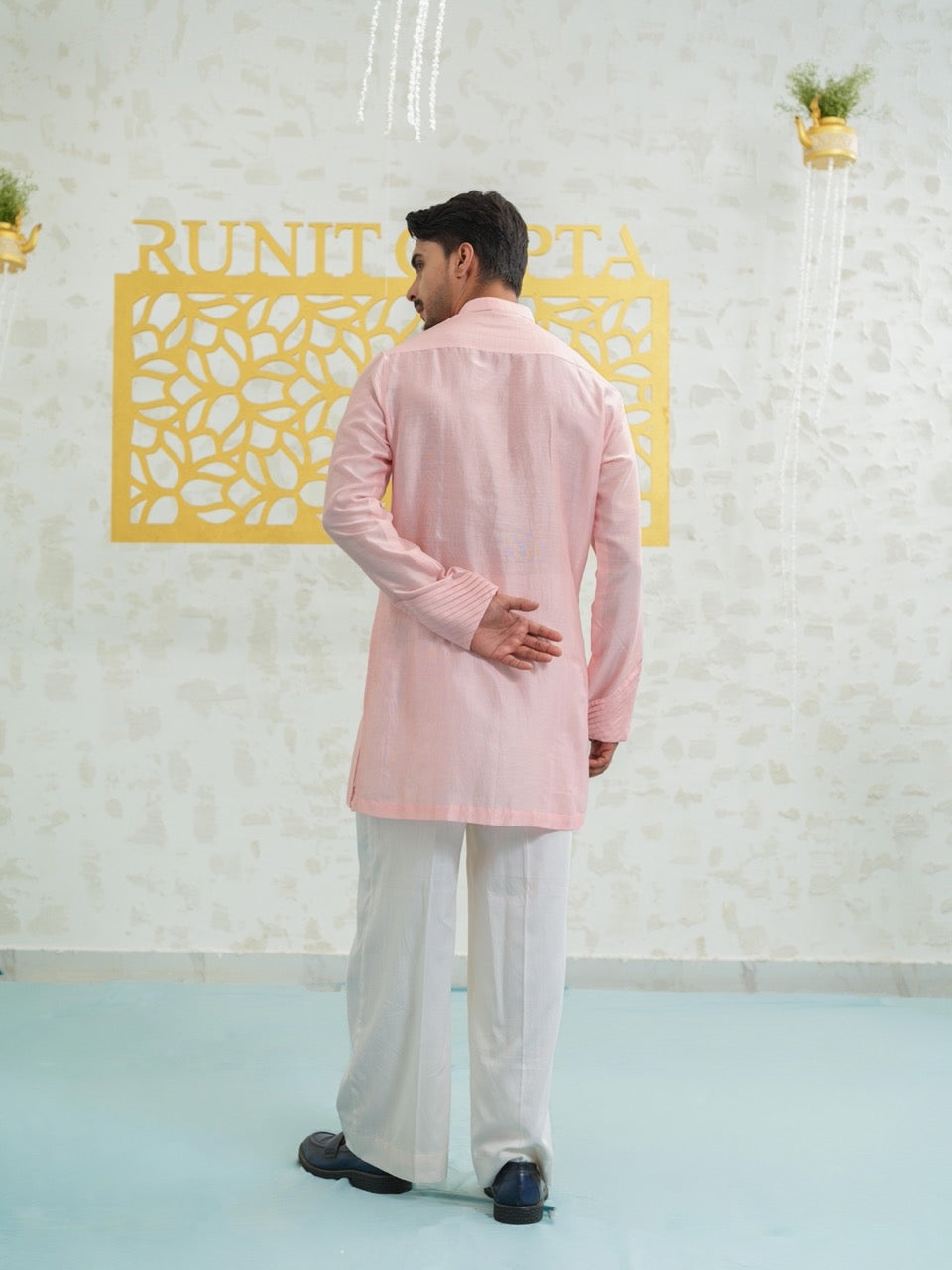 Pink cutwork Kurta set