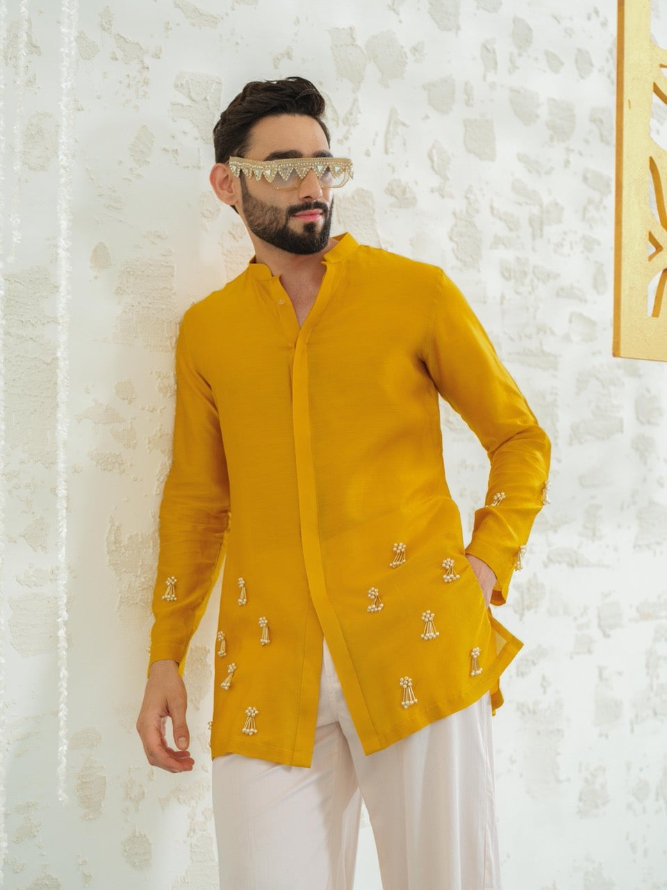 Marigold Latkan Kurta with Embroidered Pants