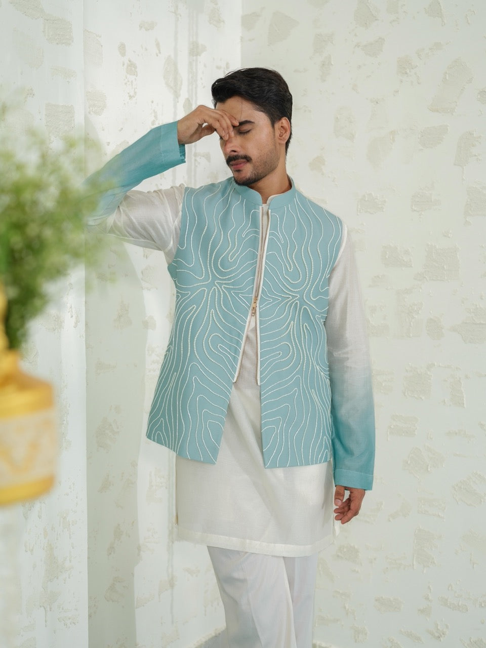 Contour Blue Zipper bundi only