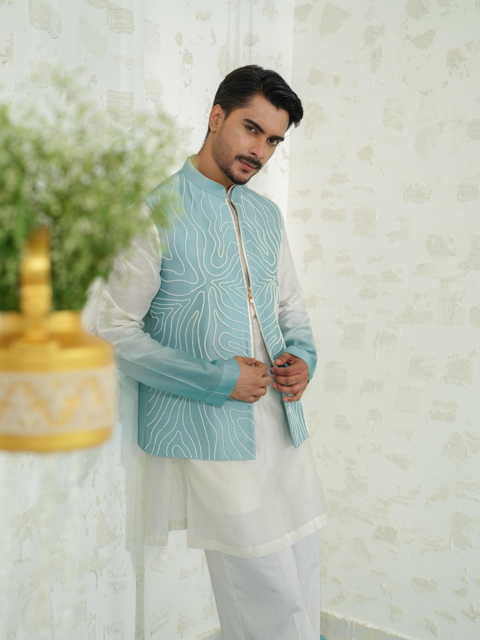 Contour Blue Zipper bundi only