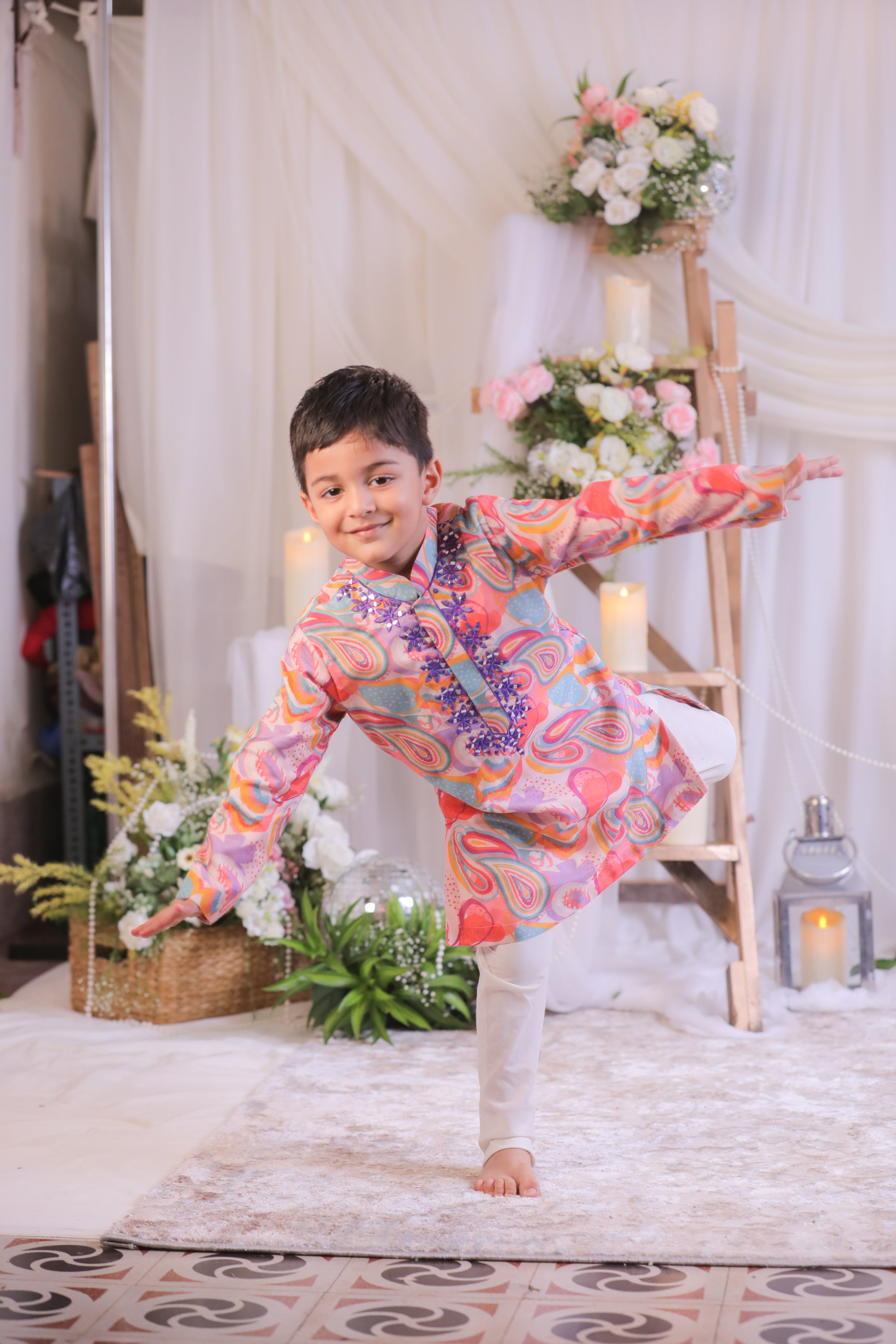 Paisley Abla Emb Kurta