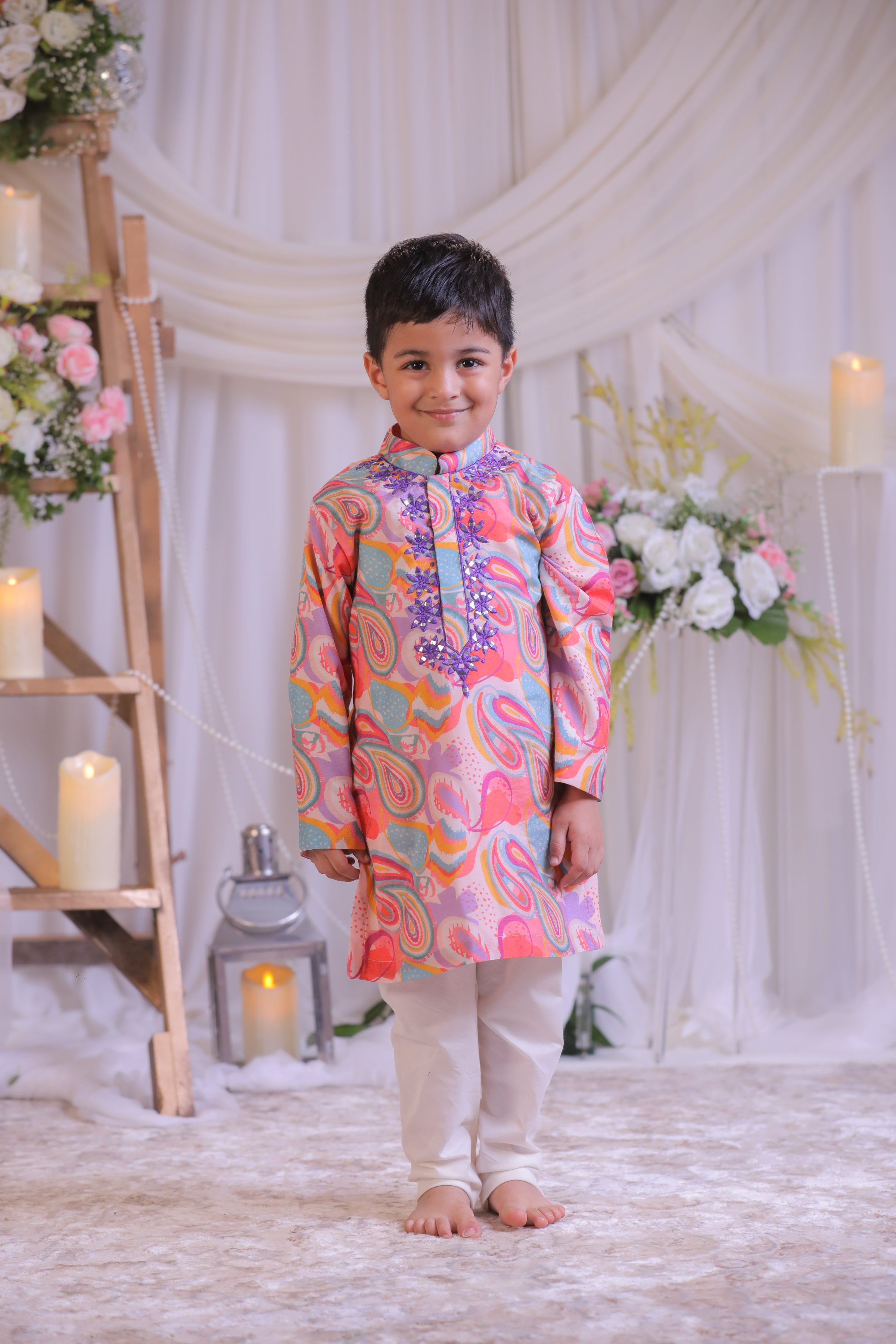 Paisley Abla Emb Kurta