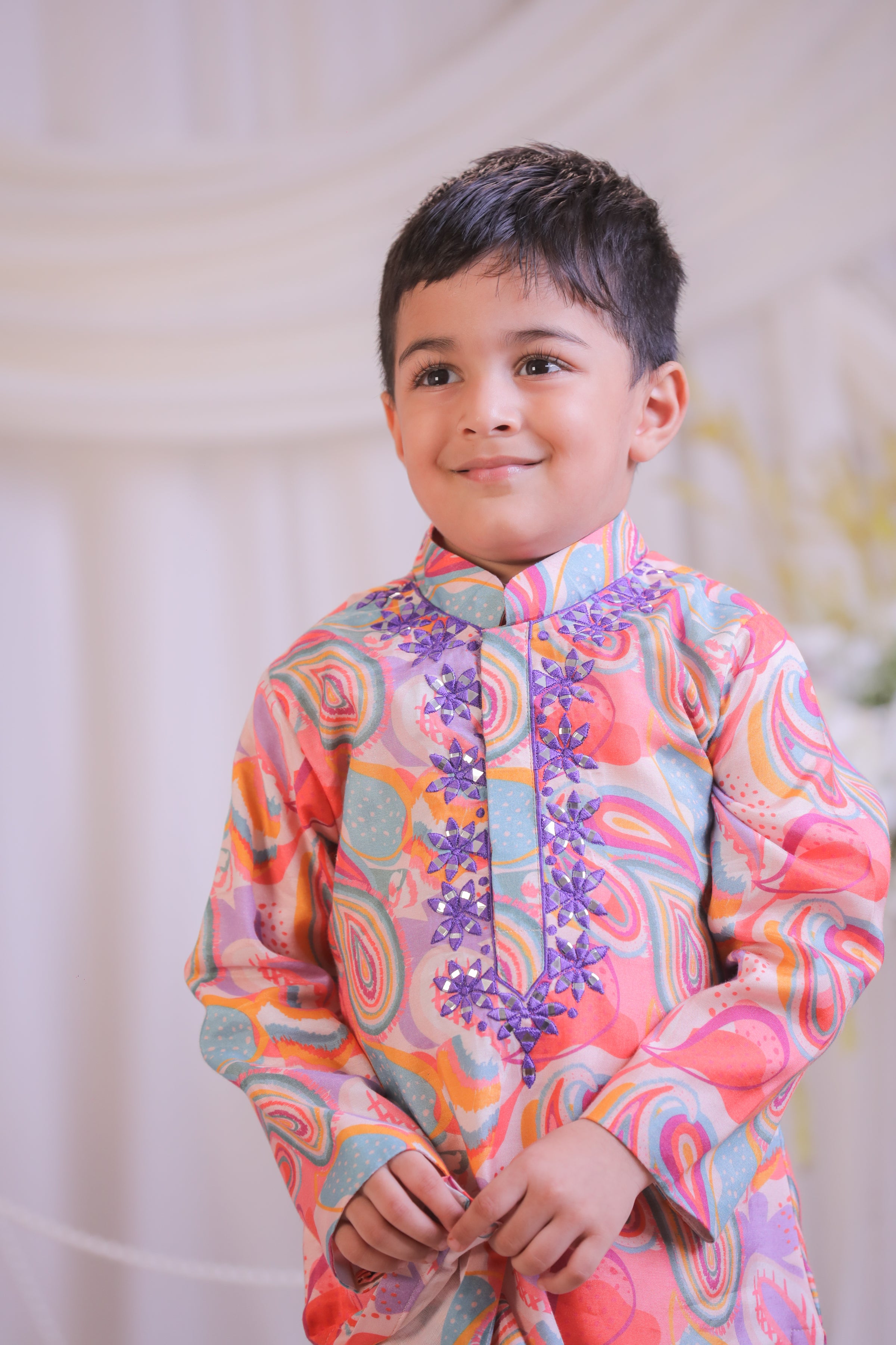 Paisley Abla Emb Kurta