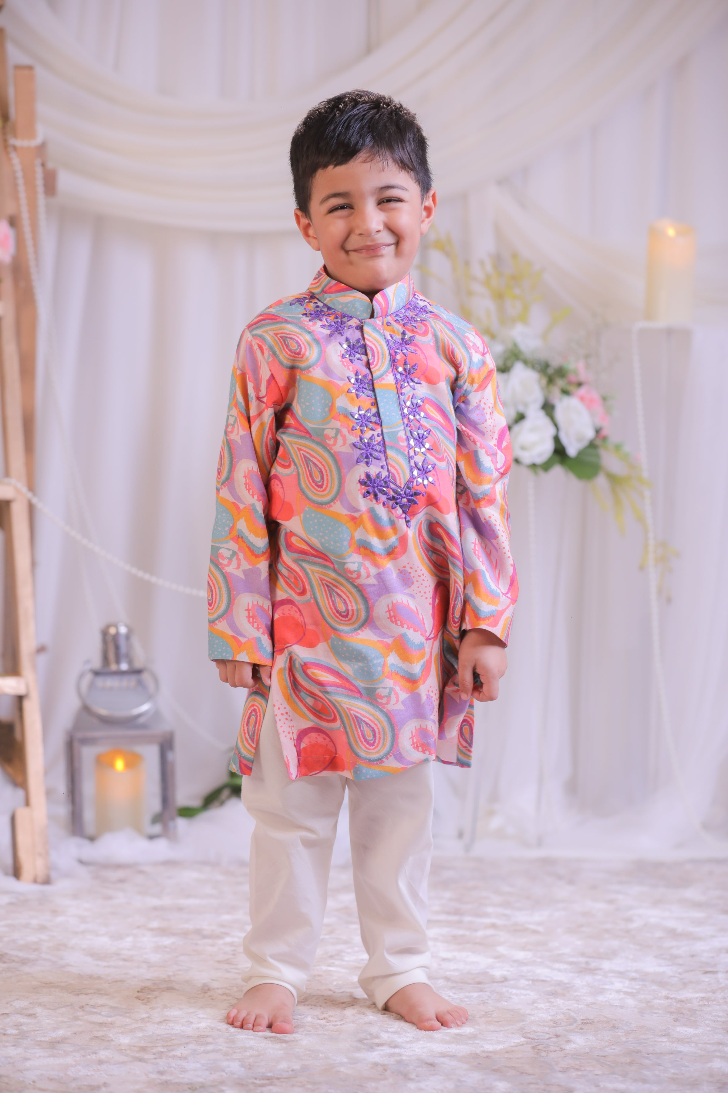 Paisley Abla Emb Kurta