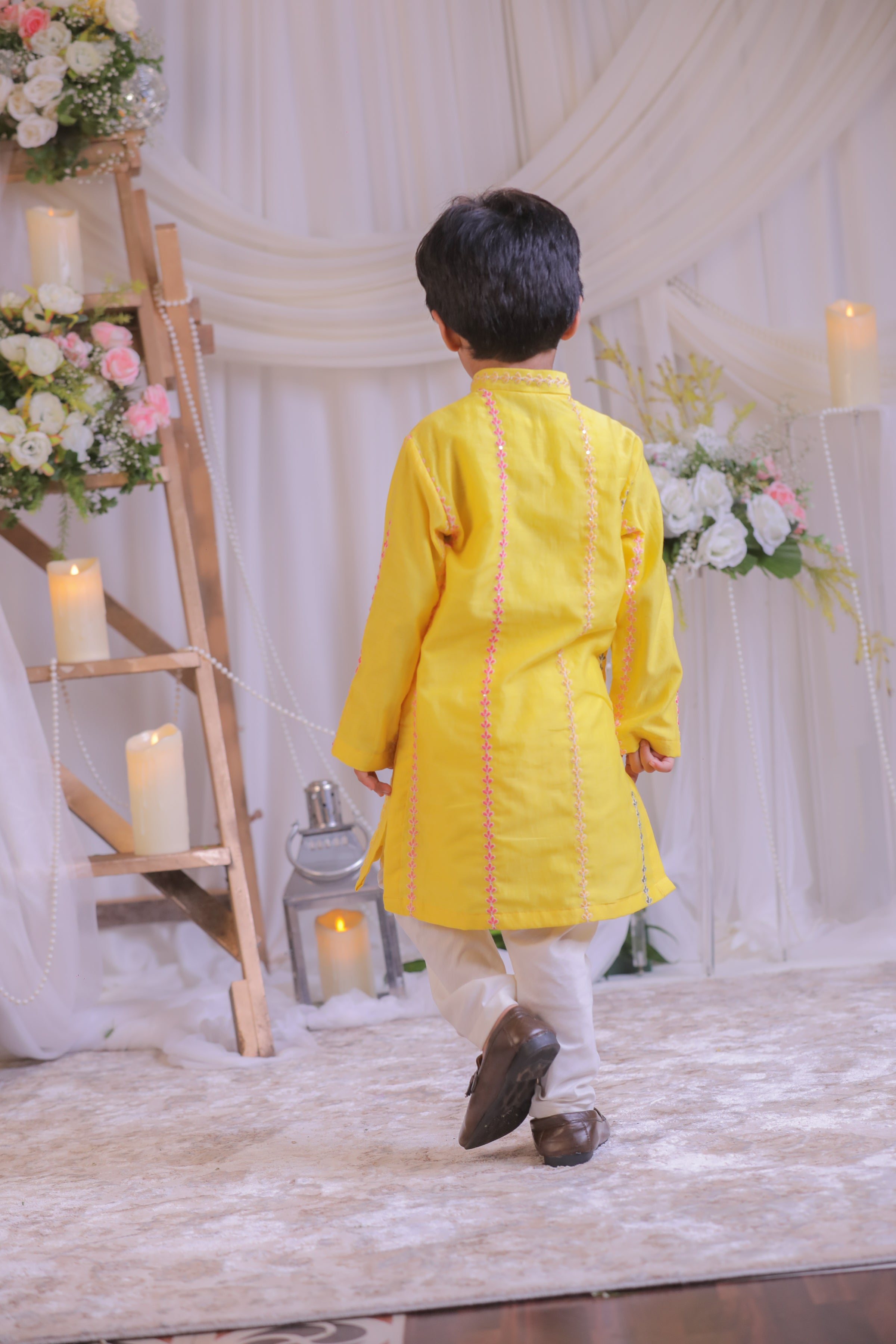 Yellow Chanderi Kurta