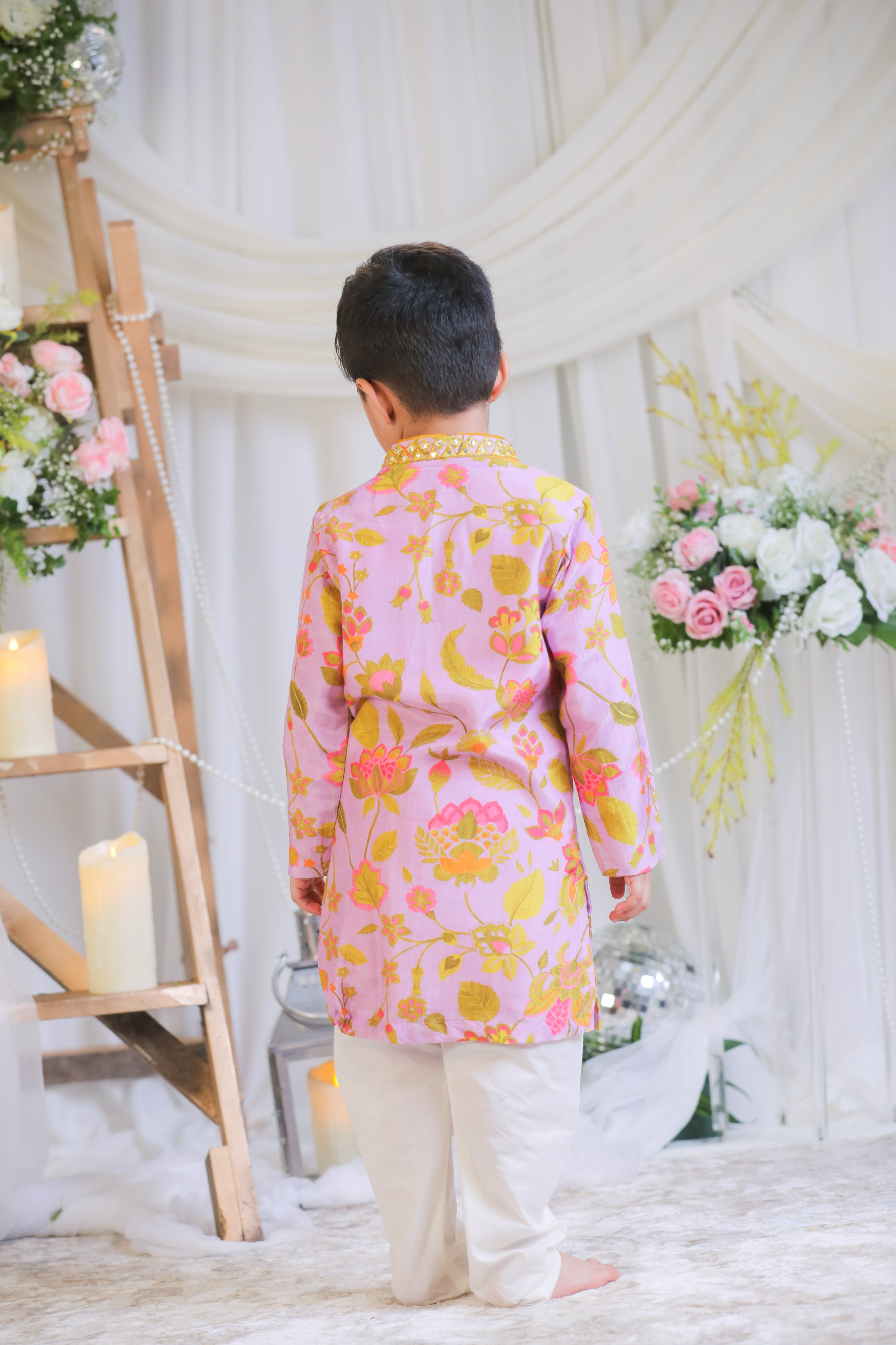 Lilac Printed Abla Kurta