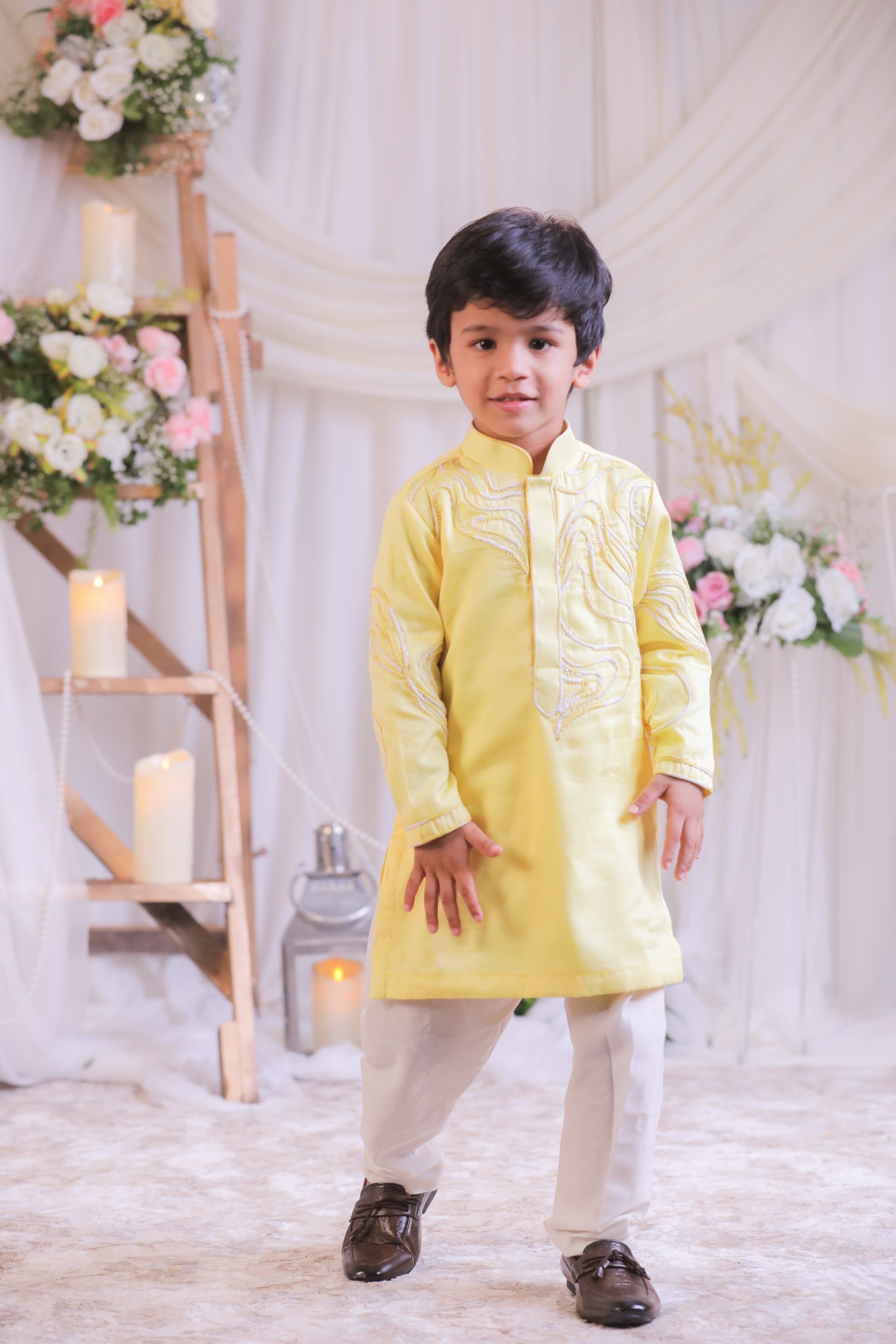 Yellow Shibori Kurta