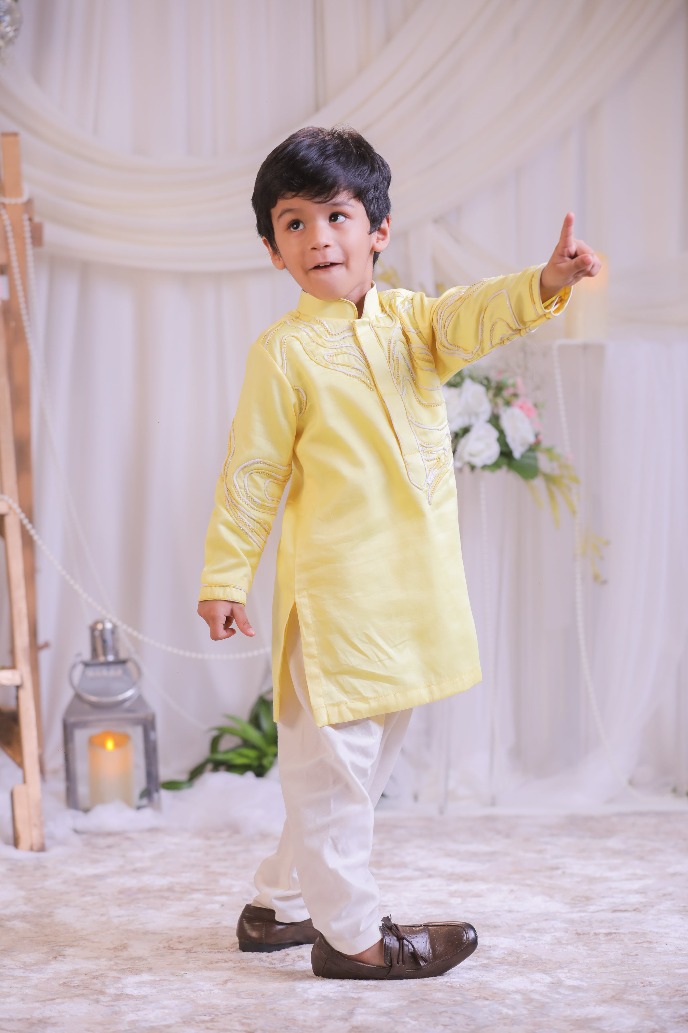 Yellow Shibori Kurta