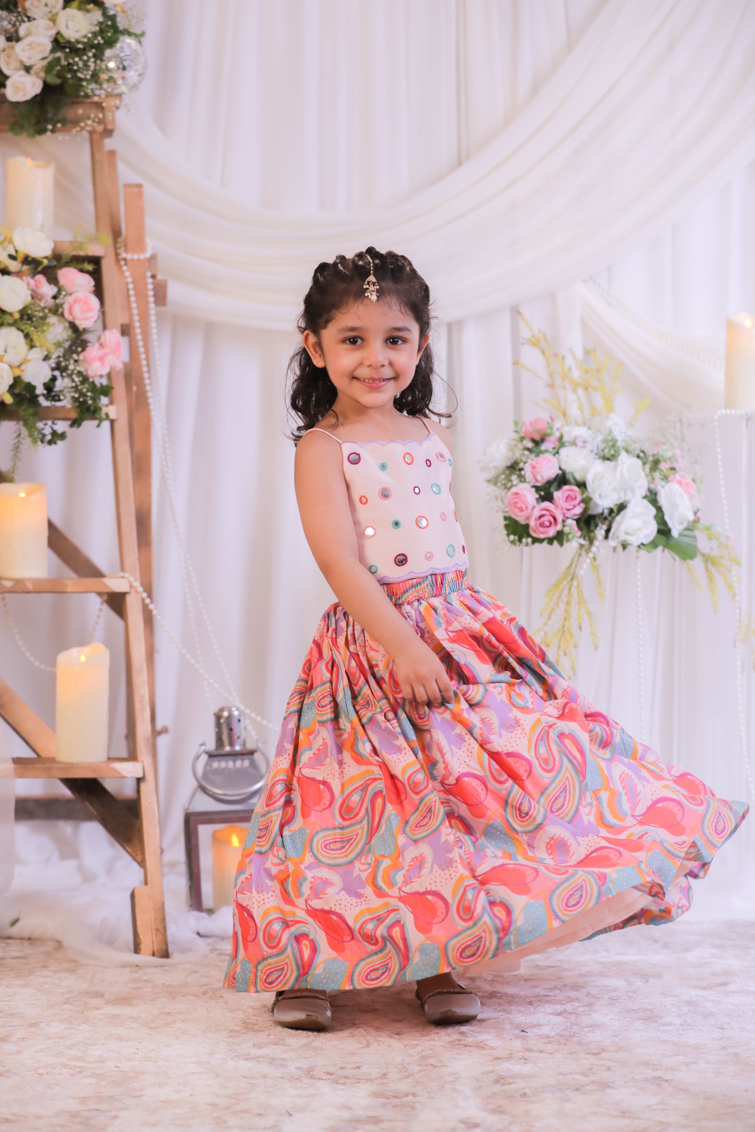 Pasiley Mirror Ghagra