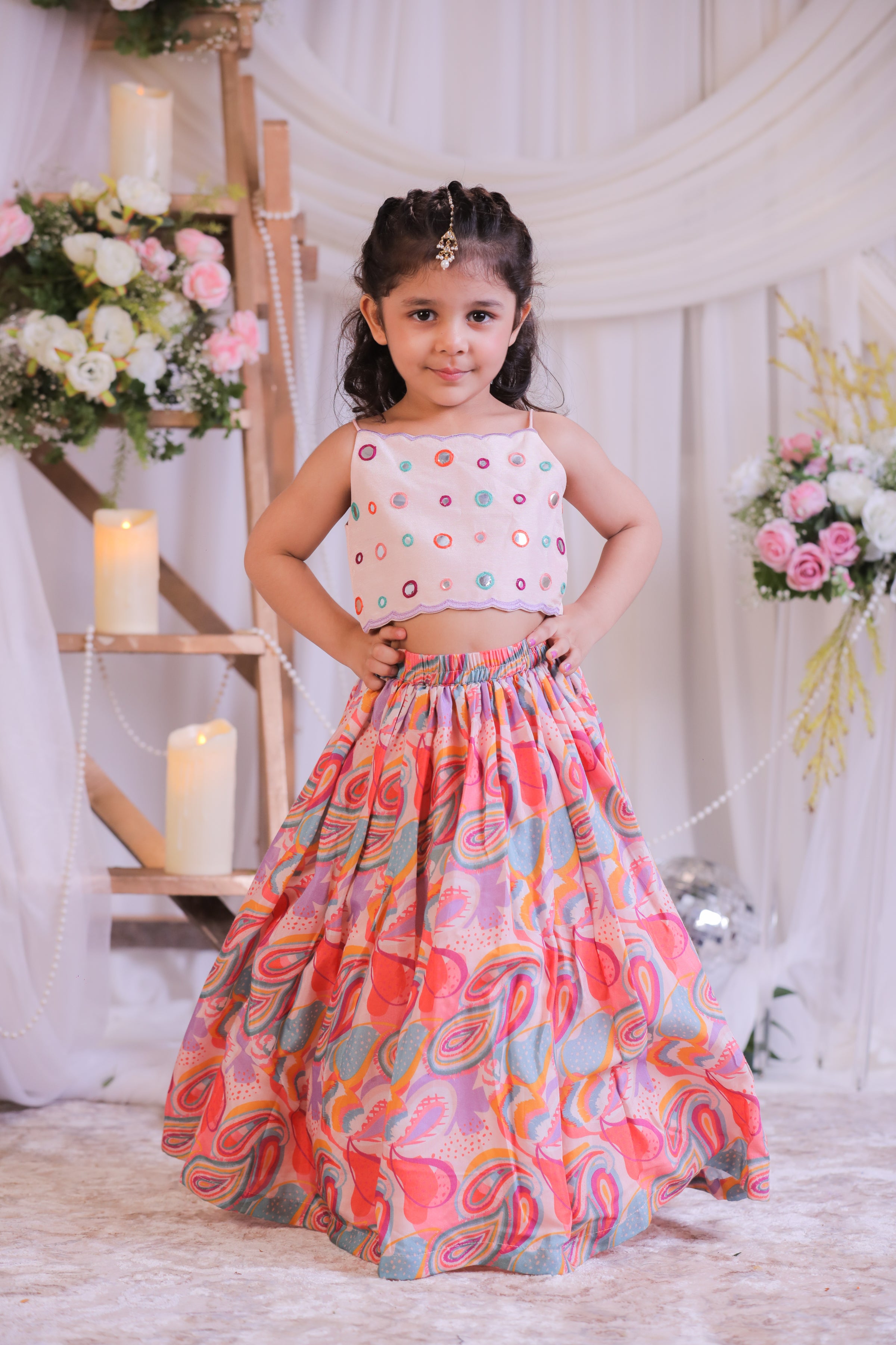 Pasiley Mirror Ghagra
