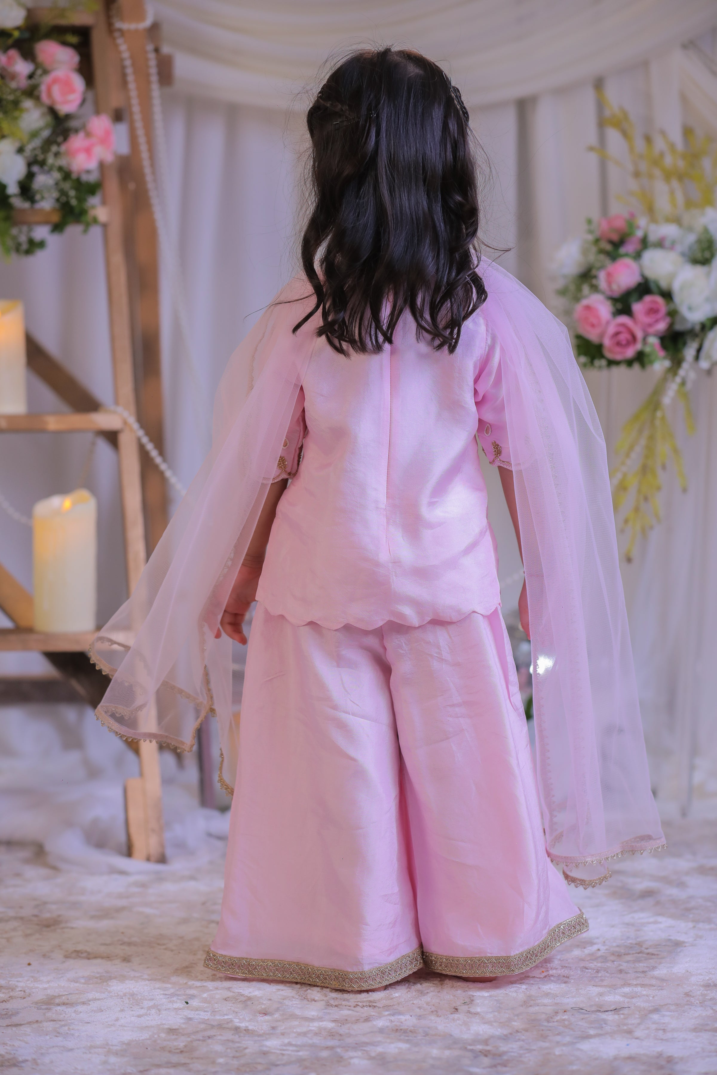 Pink Pearl Emb Palazzo Set