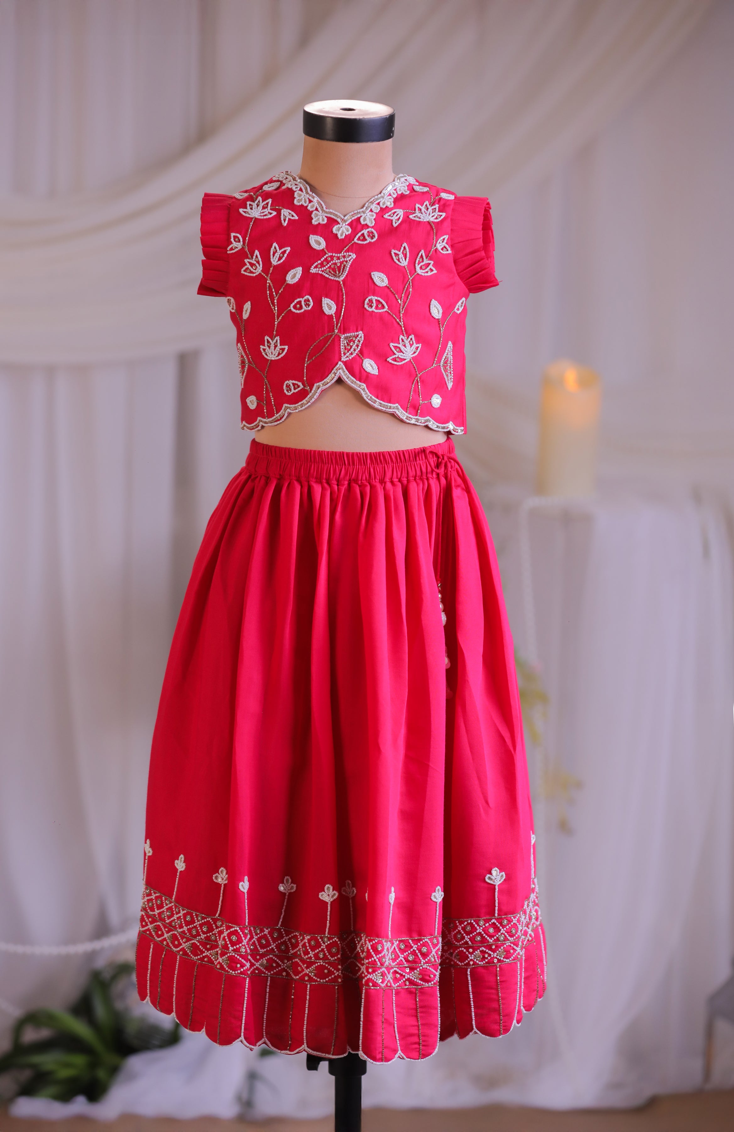 Pink Tulip Ghagra