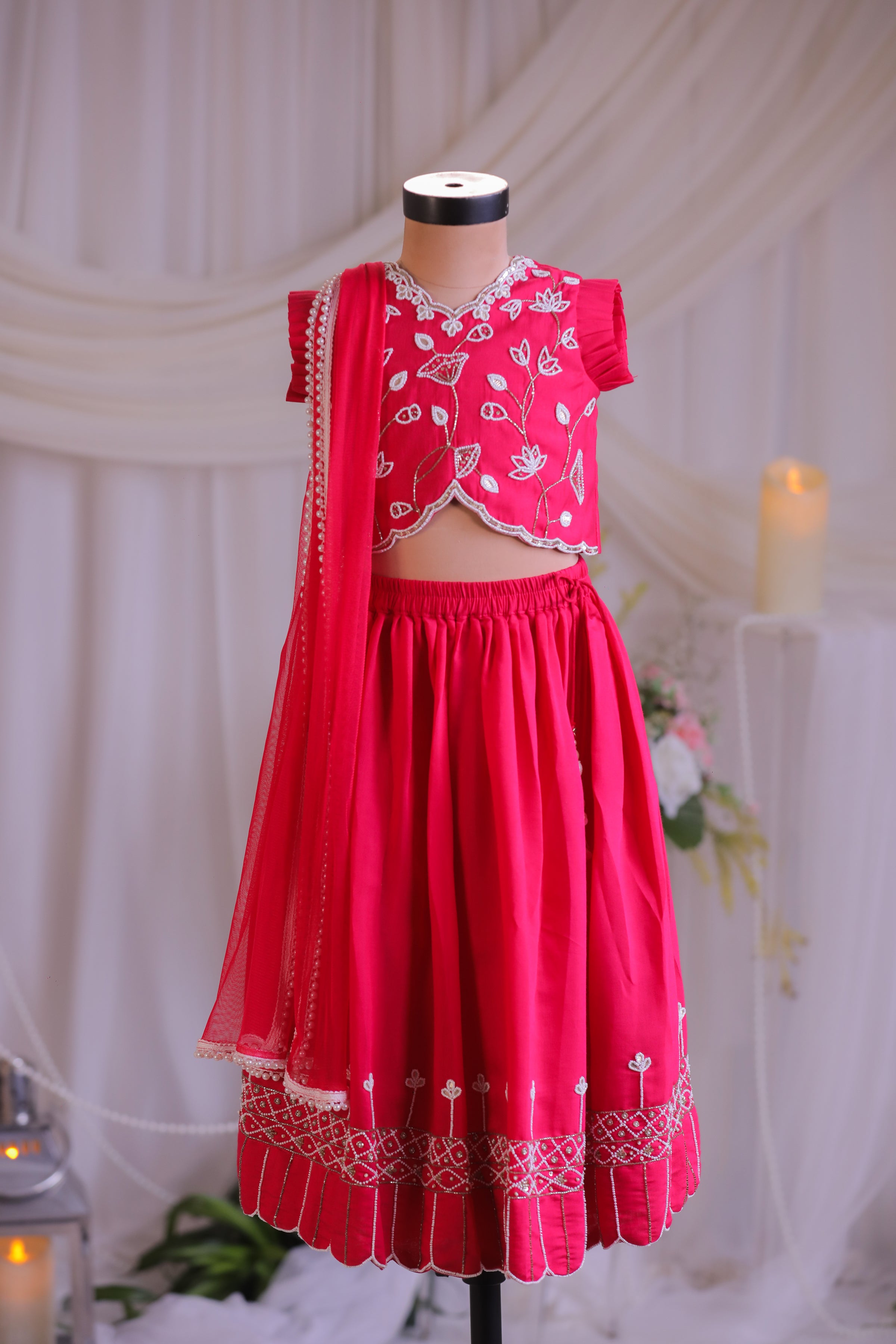 Pink Tulip Ghagra