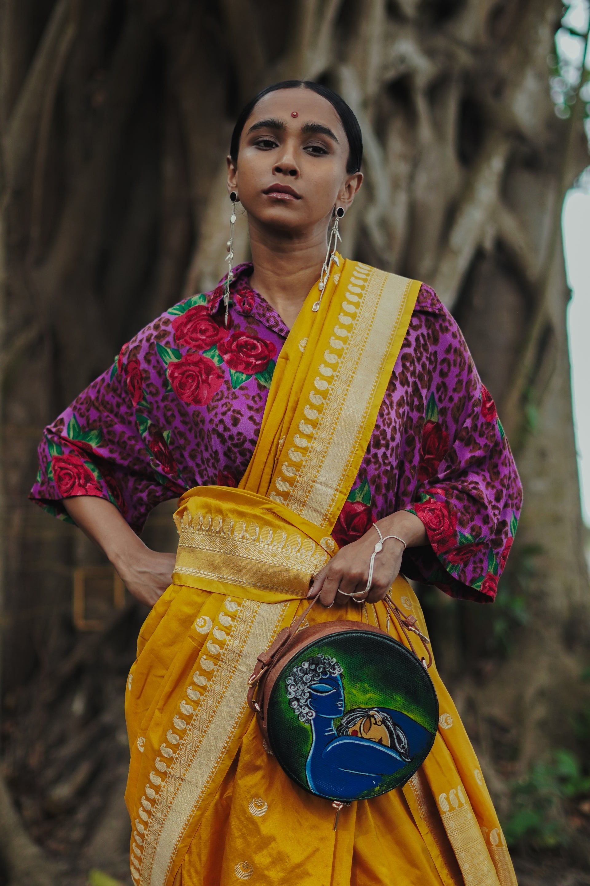 Radha Krishna Round Sling Bag