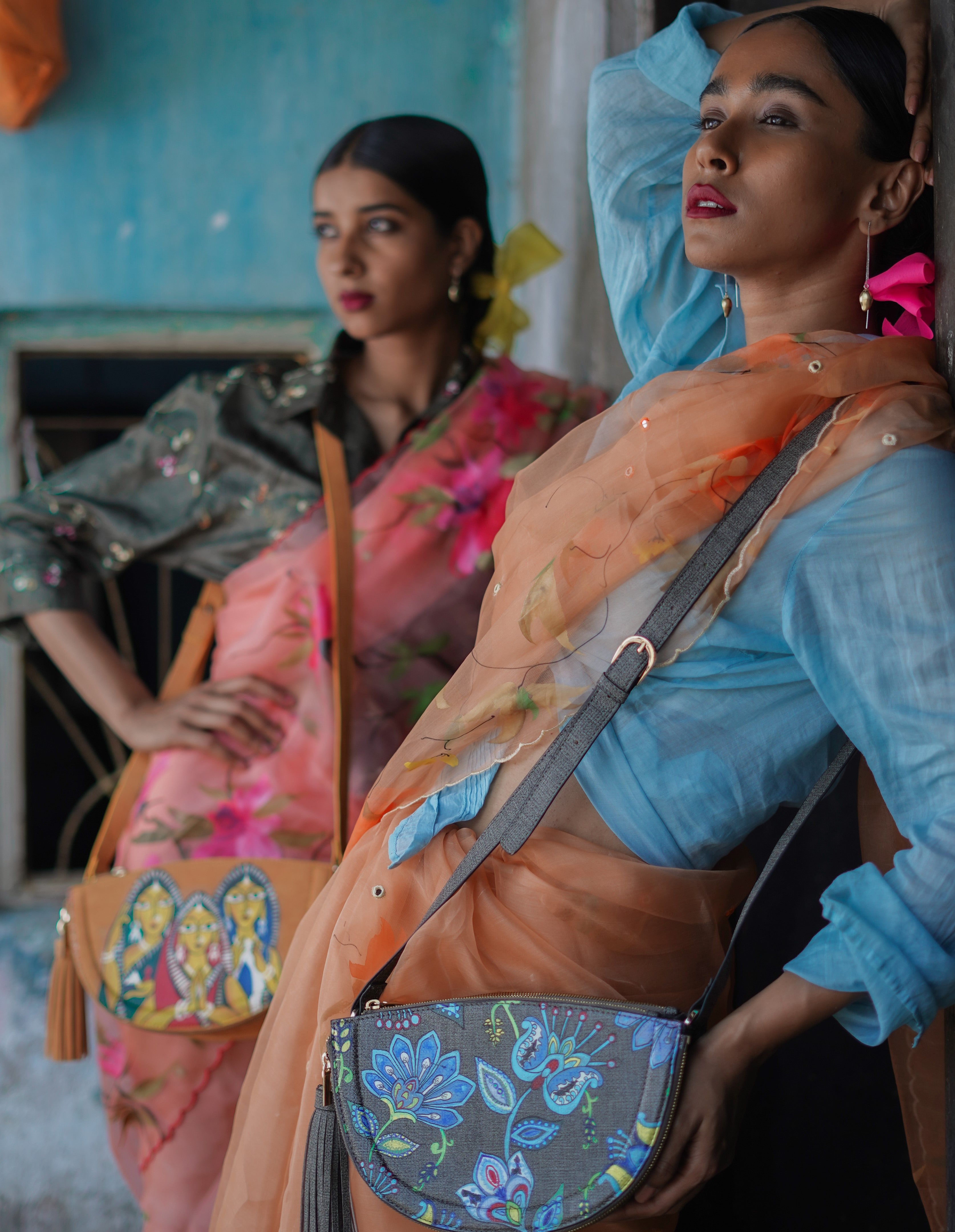 Patachitra Half Moon Bag