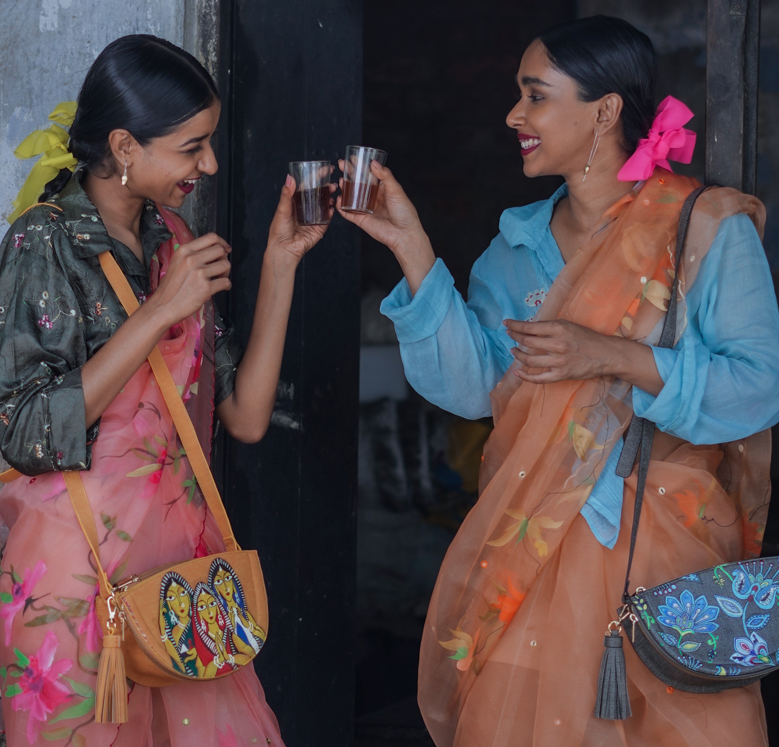 Patachitra Half Moon Bag