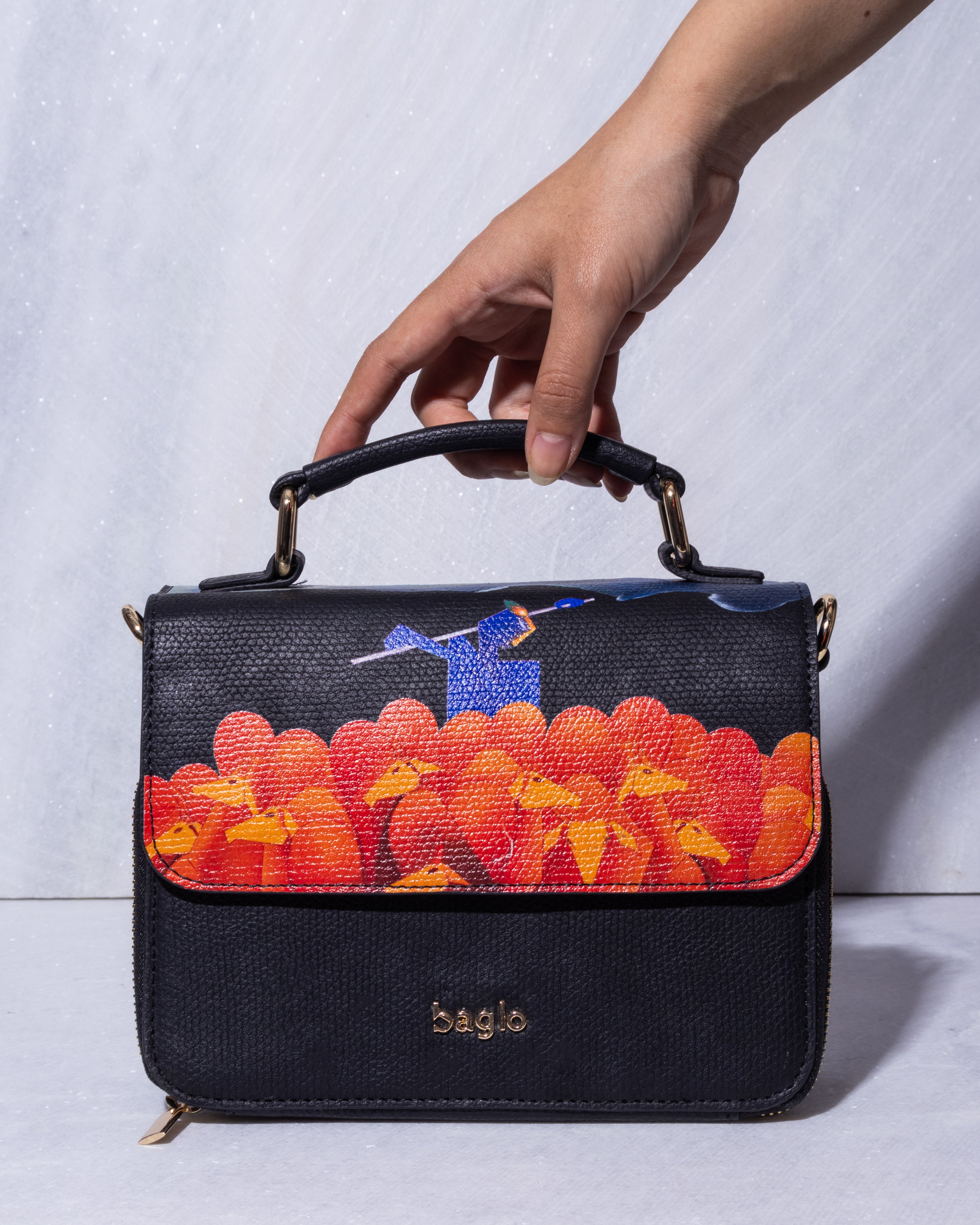 ABSTRACT BUNDLE BOX BAG Black
