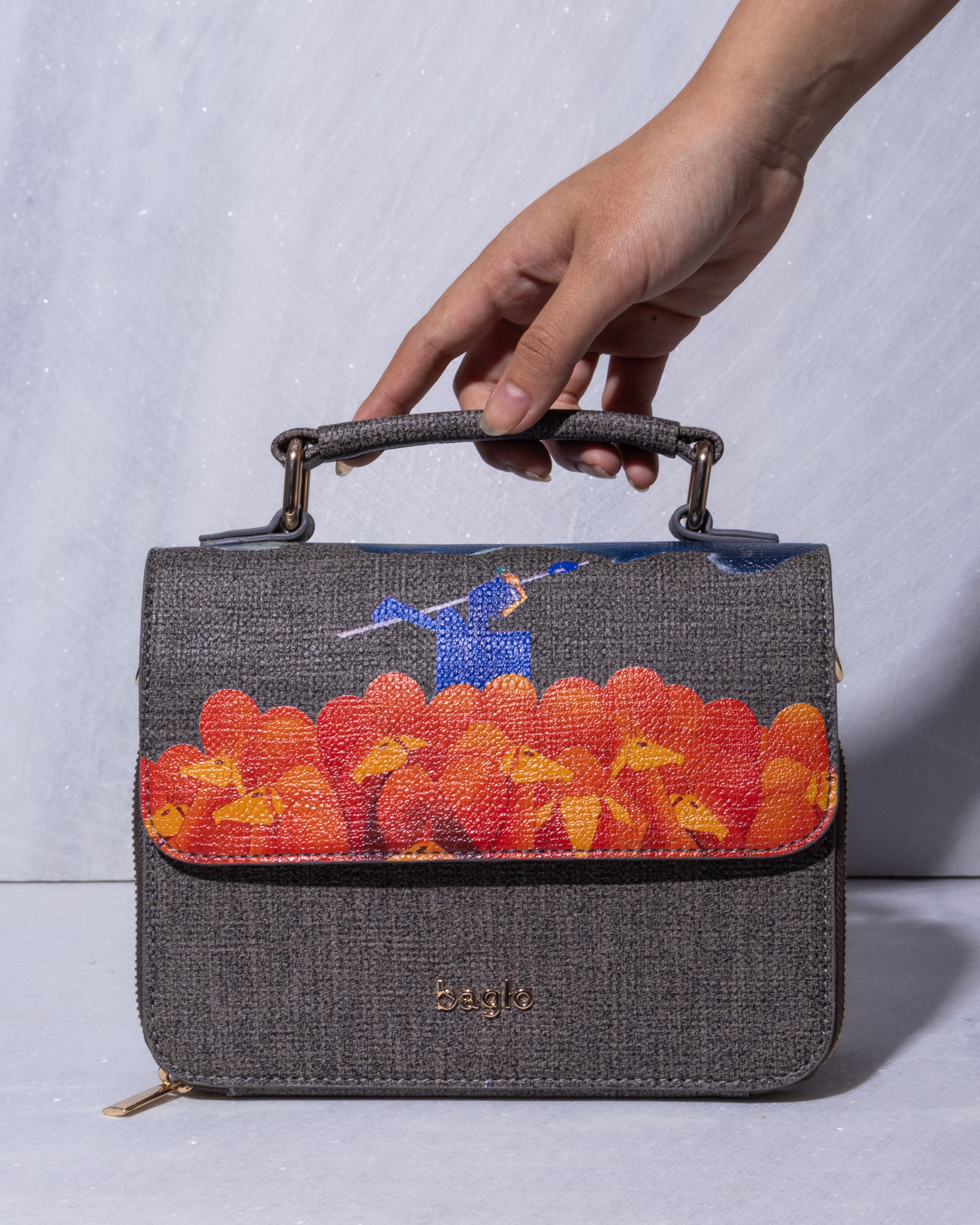 ABSTRACT BUNDLE BOX BAG Grey