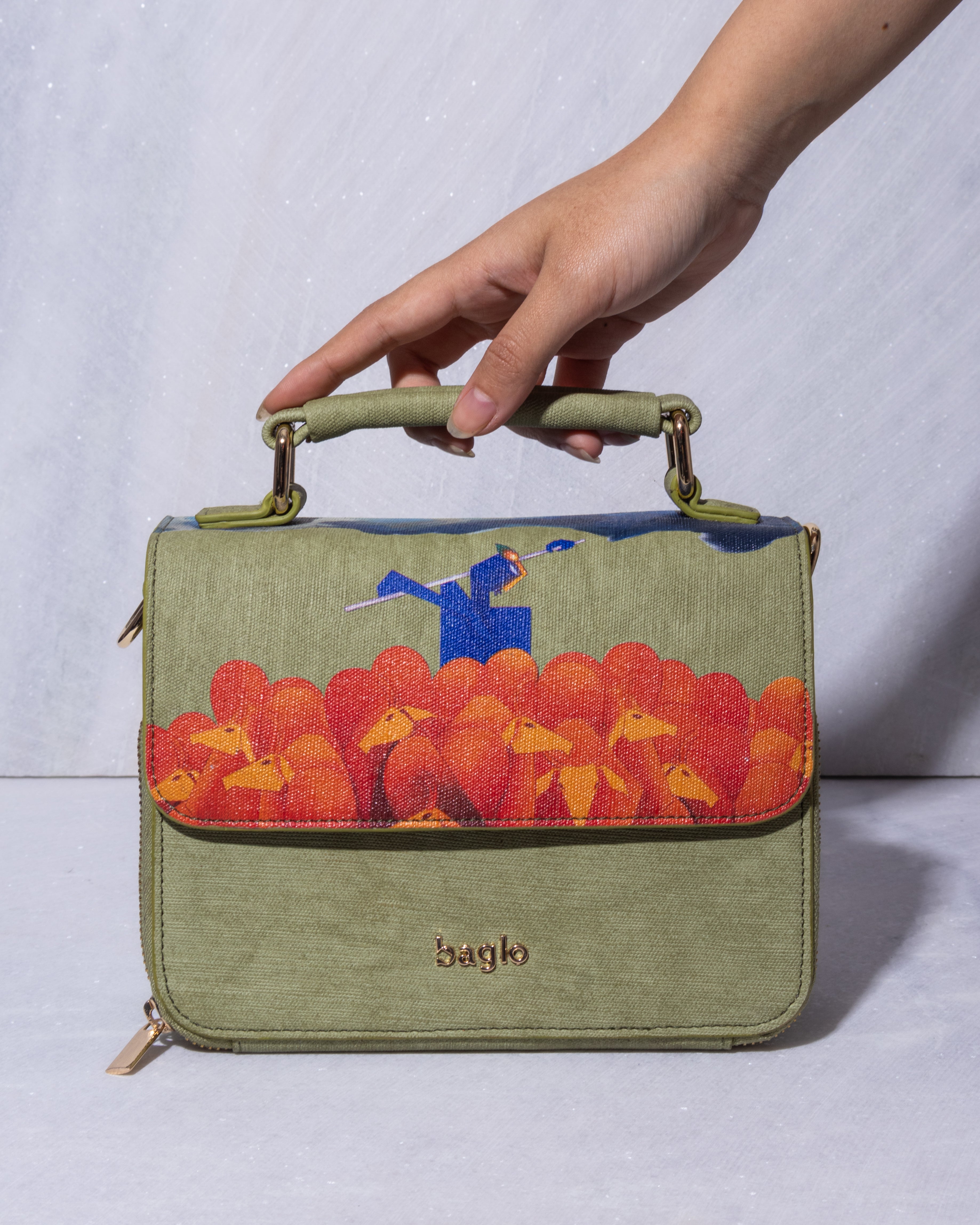 ABSTRACT BUNDLE BOX BAG Green