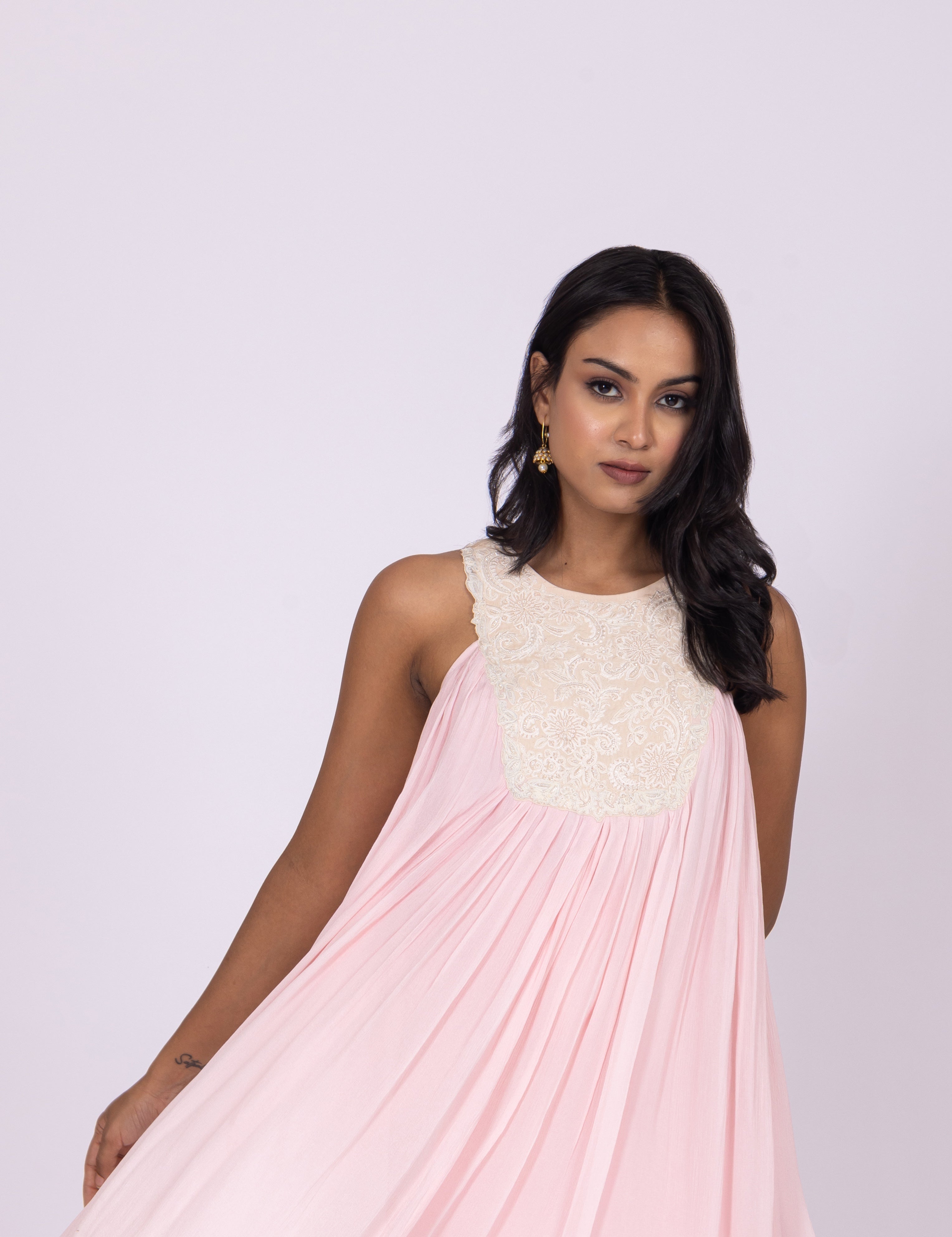 Blush Pink Halter Kurta Palazzo Set