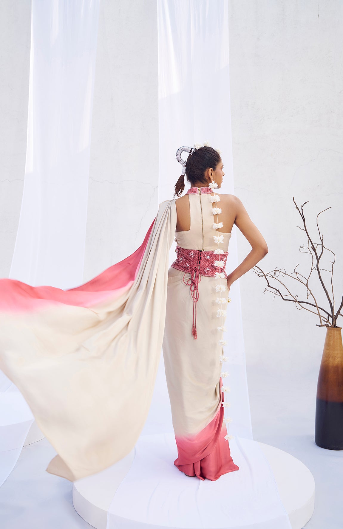 Shiva- Draped saree with corset belt S