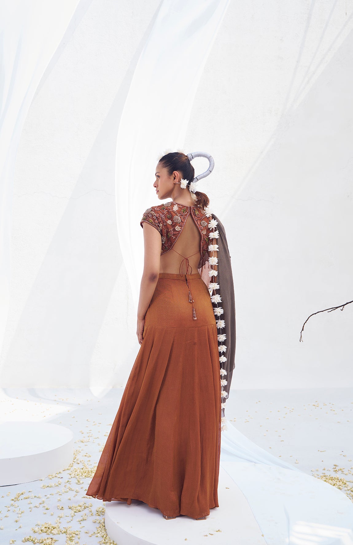 Dayamayi- Festive Draped saree blouse set S