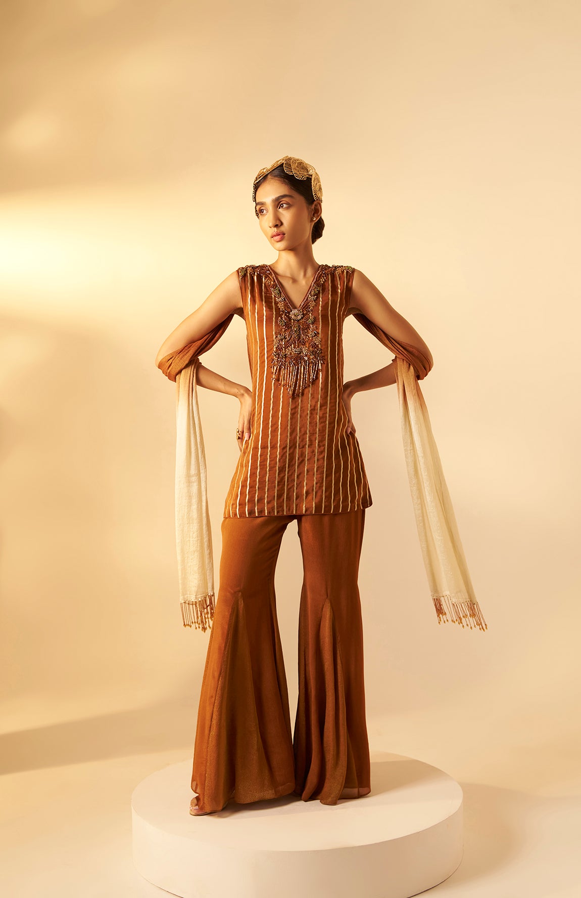 Divya- Tunic set with attached dupatta