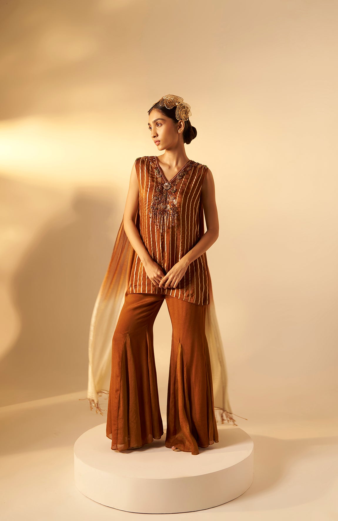 Divya- Tunic set with attached dupatta