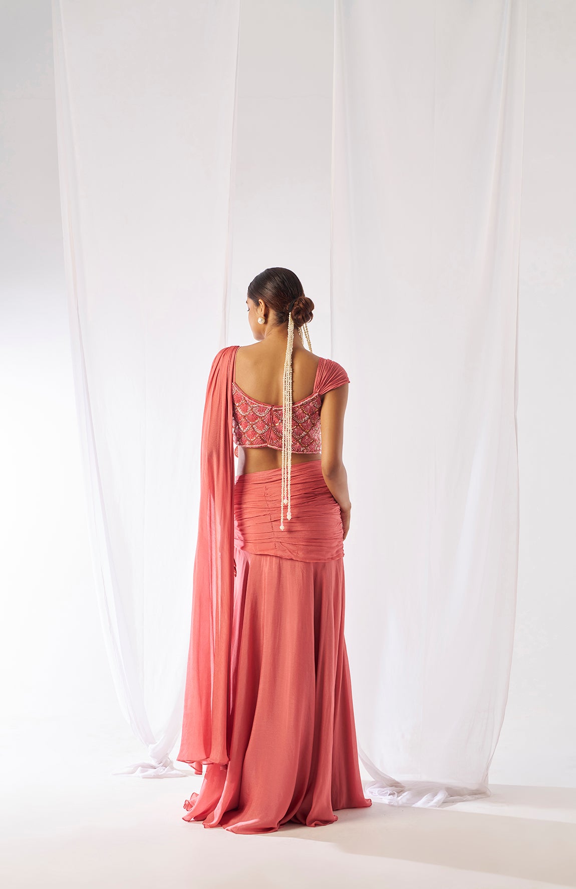 Mahagauri- Stylish heavy draped saree set