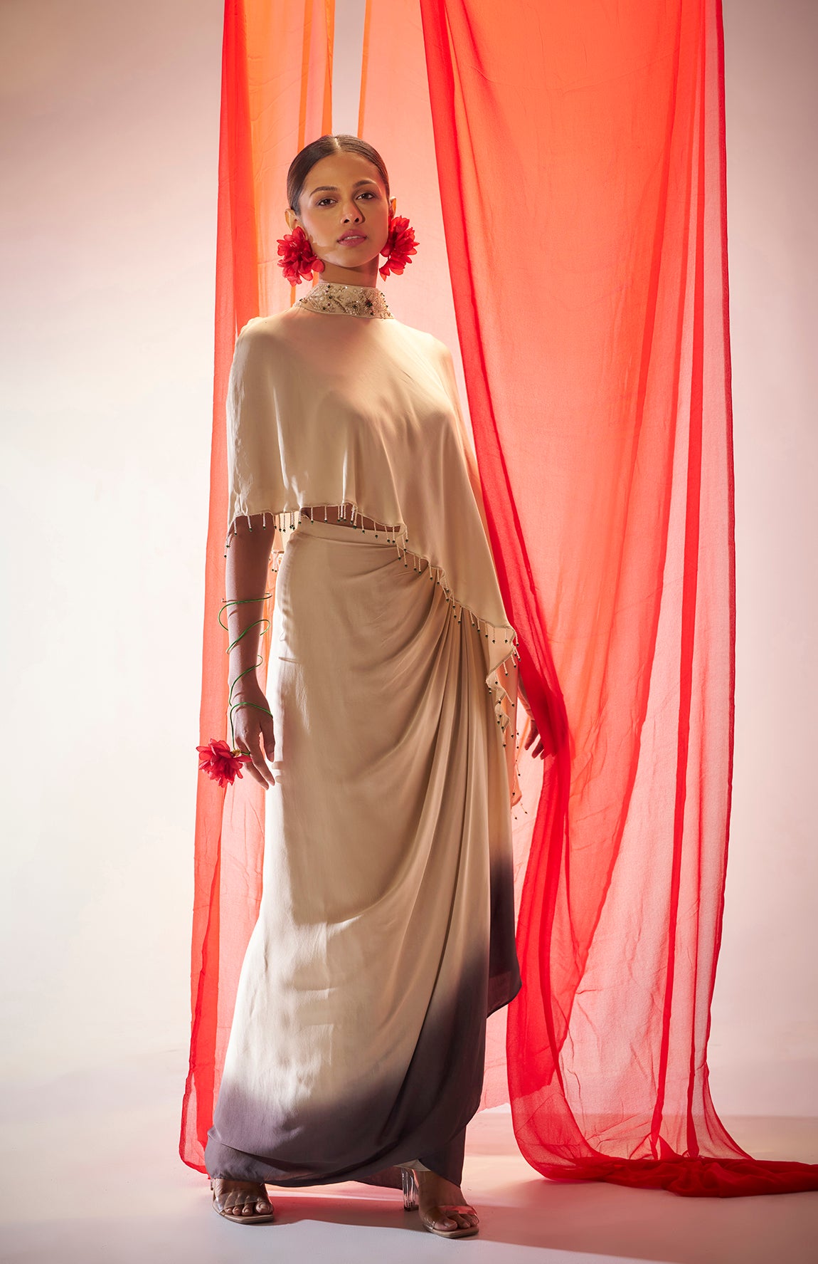 Aparajita- Draped skirt and cape set