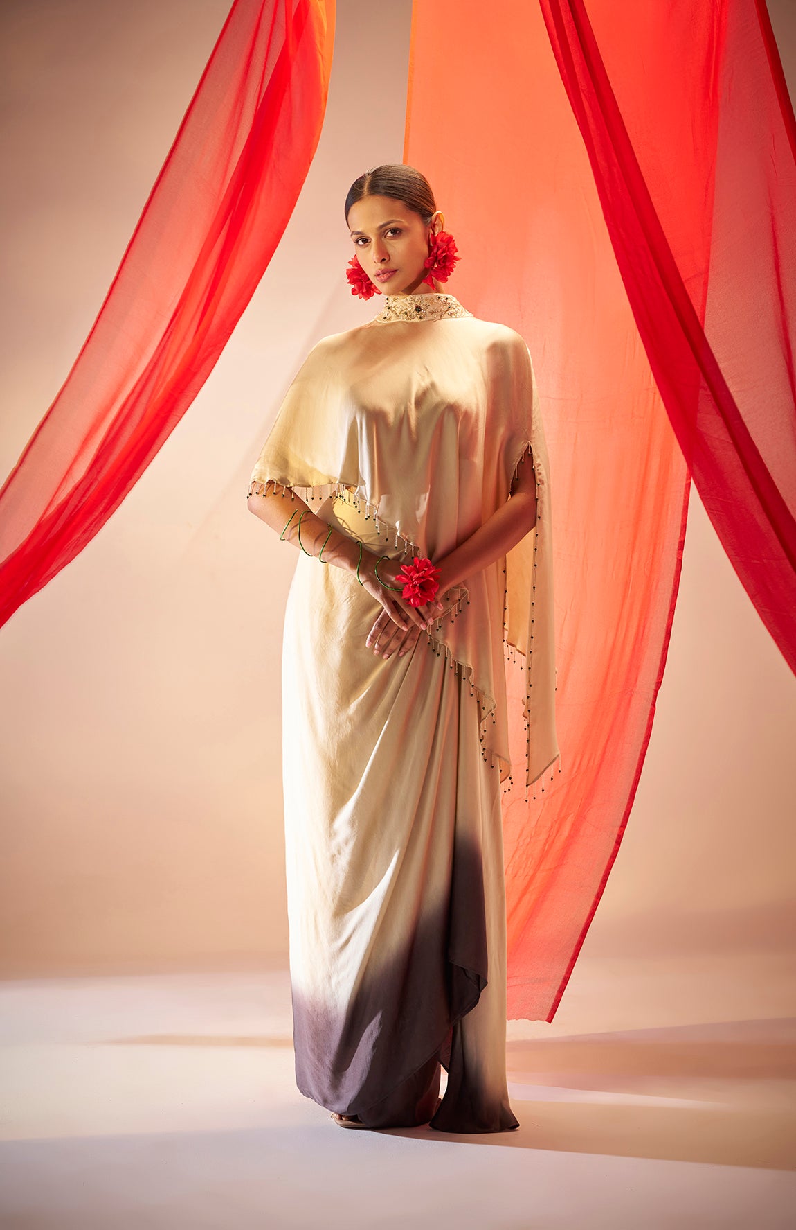 Aparajita- Draped skirt and cape set
