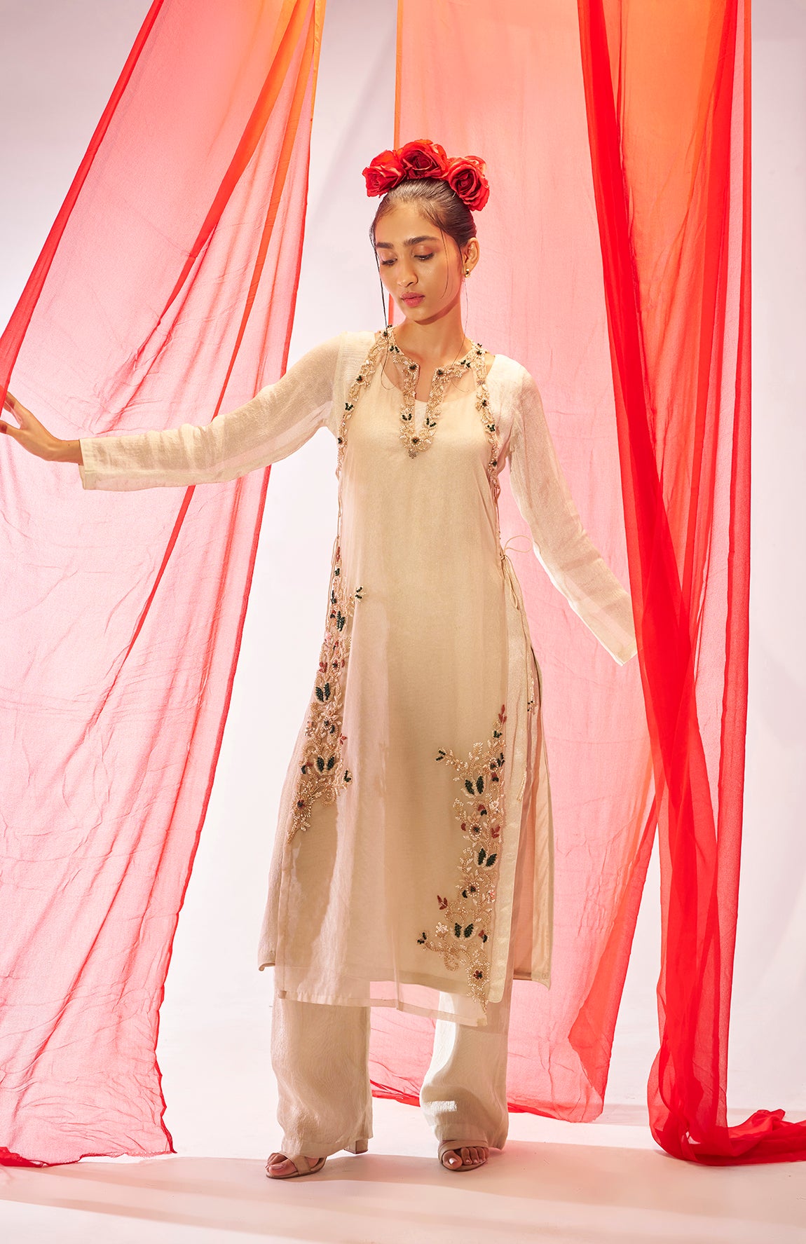 Shwetambara- Layered Kurta set